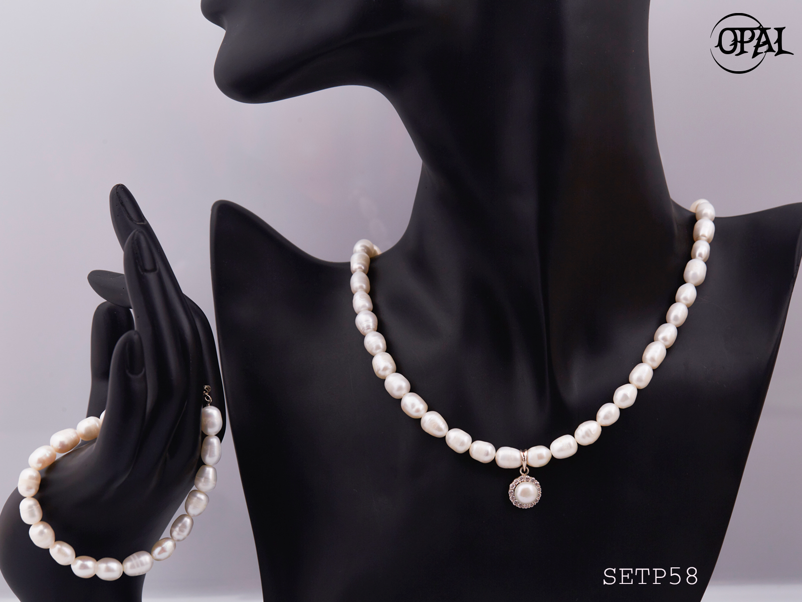 SETP58-Bộ trang sức ngọc trai OPAL