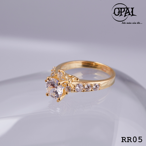  RR05- Nhẫn bạc nữ đính đá Ross OPAL 