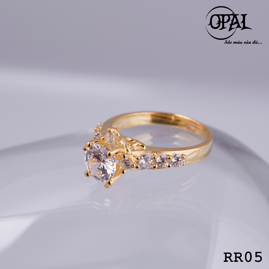 RR05- Nhẫn bạc nữ đính đá Ross OPAL