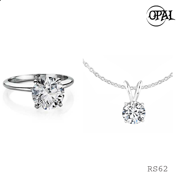 RS62 - Bộ trang sức bạc đính đá ross OPAL
