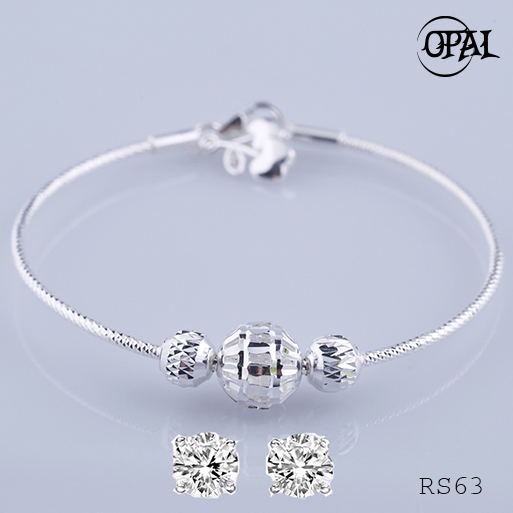 RS63-Bộ trang sức bạc đính đá ross OPAL