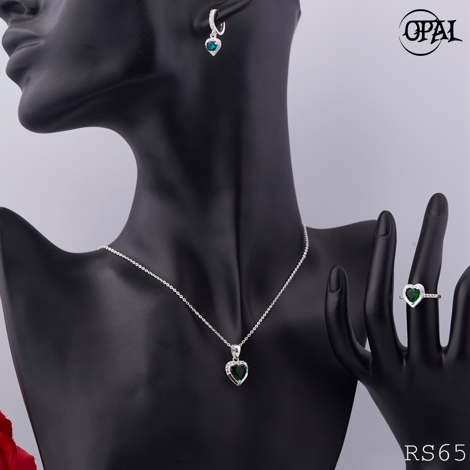 RS65- Bộ trang sức bạc đính đá ross OPAL