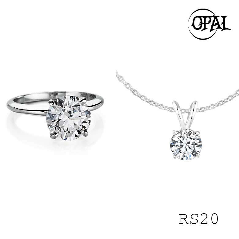 RS20 - Bộ trang sức bạc đính đá ross OPAL