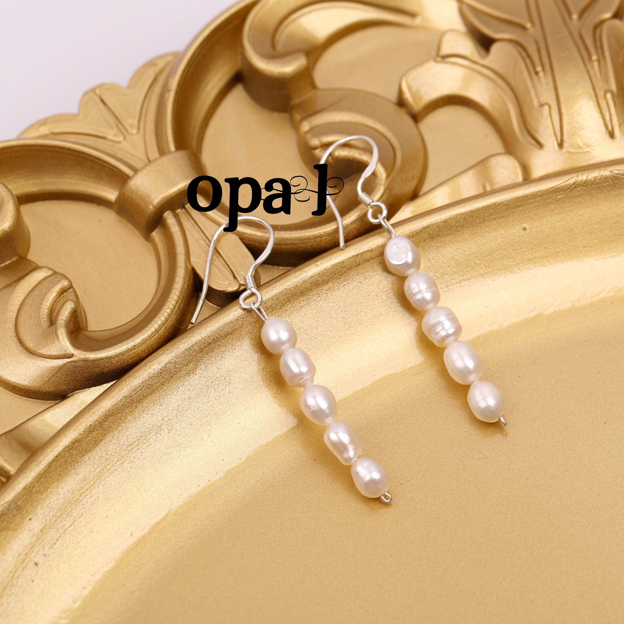 Hoa tai Ngọc trai Opal siêu nữ tính và sang trọng thiết kế từ bạc và Ngọc trai cao cấp