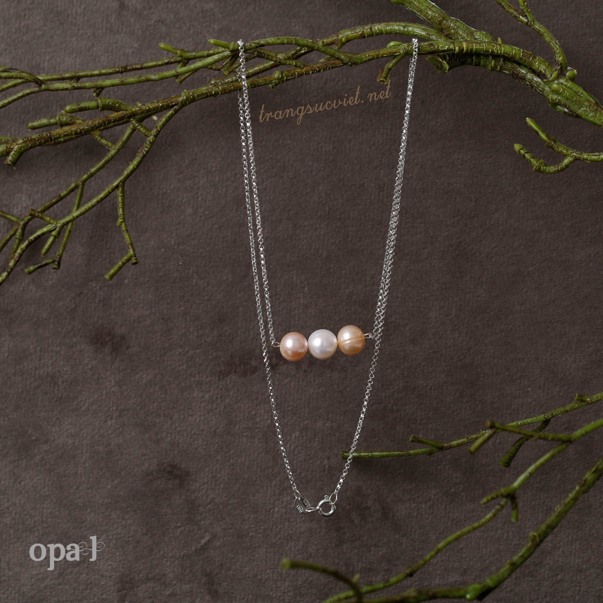 Dây chuyền bạc đính ngọc trai Opal