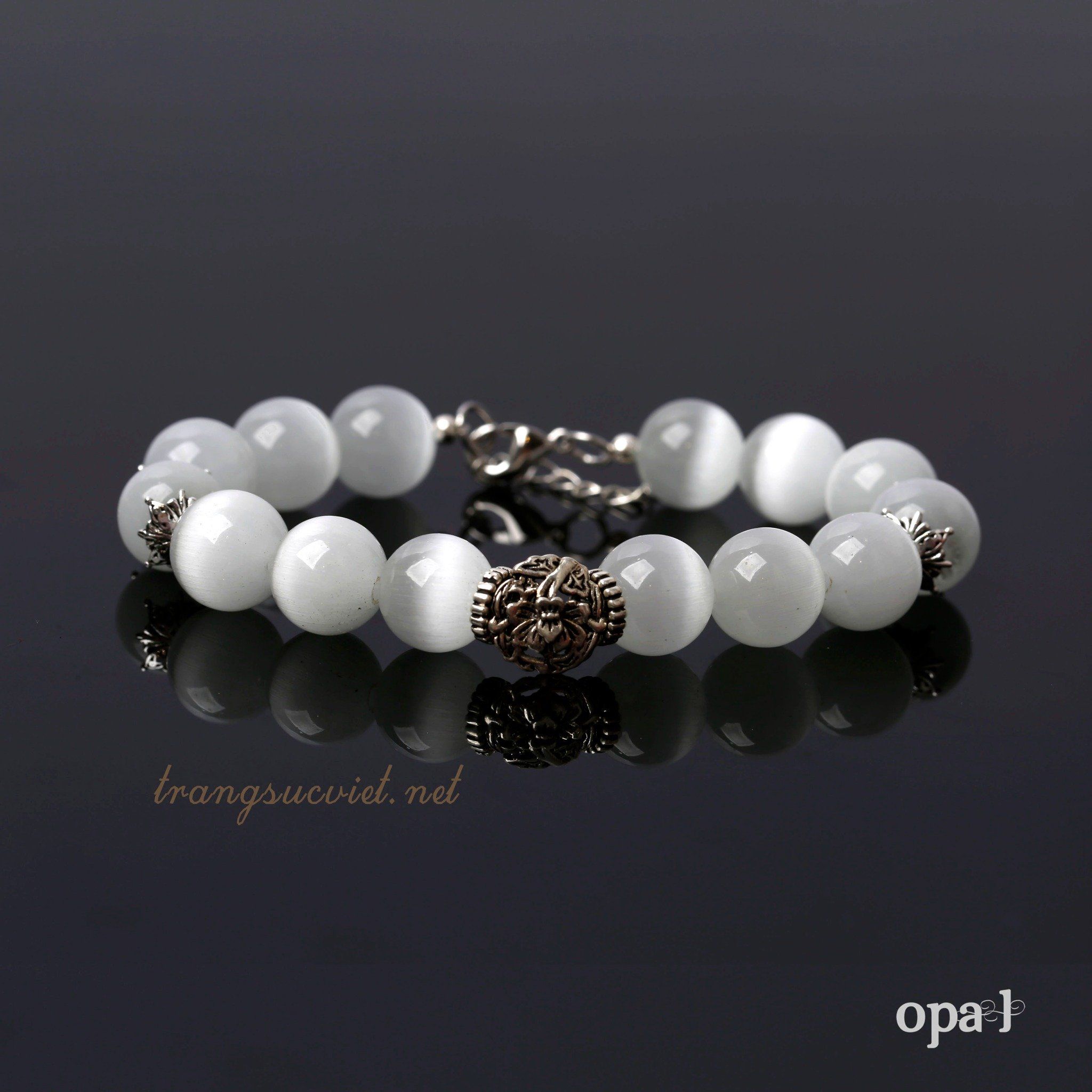 Vòng tay đá tự nhiên Handmade, đá mắt mèo (Cat Eye)