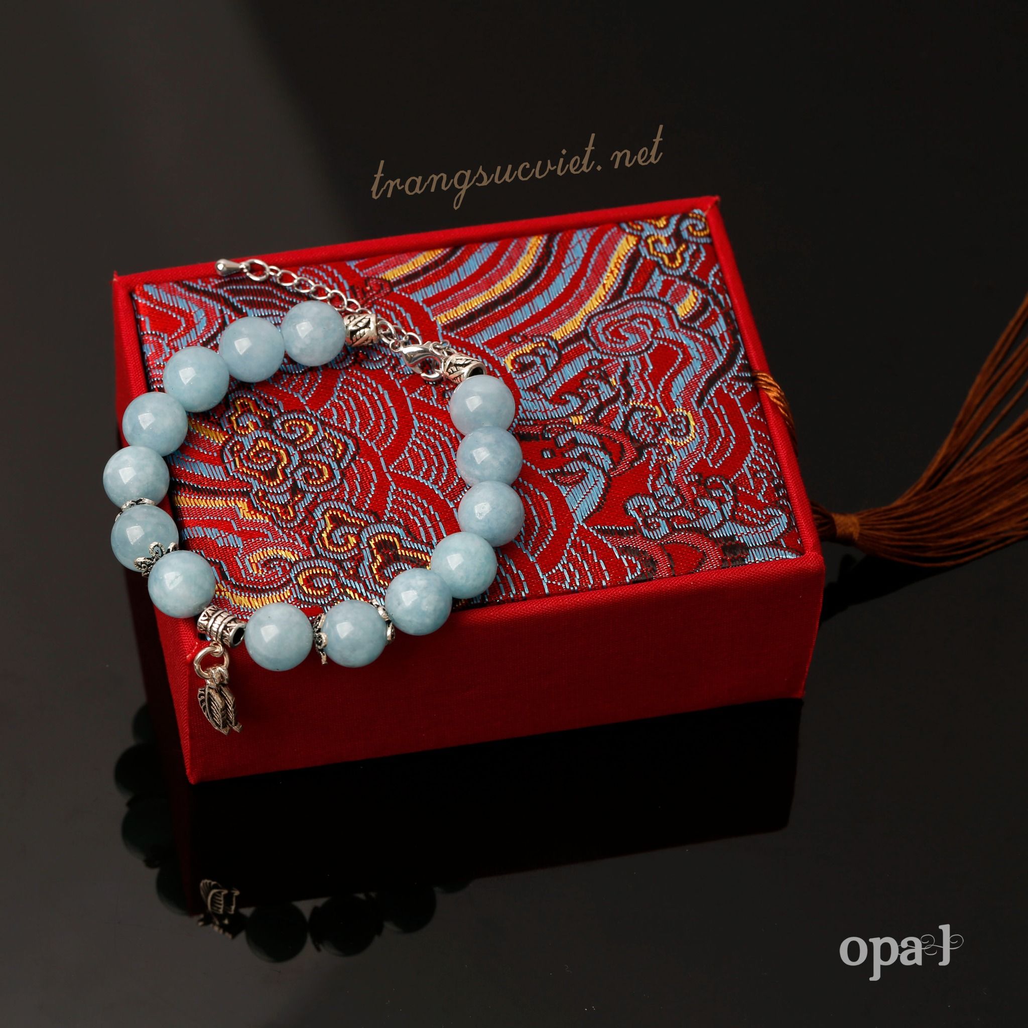 vòng tay đá tự nhiên handmade, đá Jade xanh ngọc
