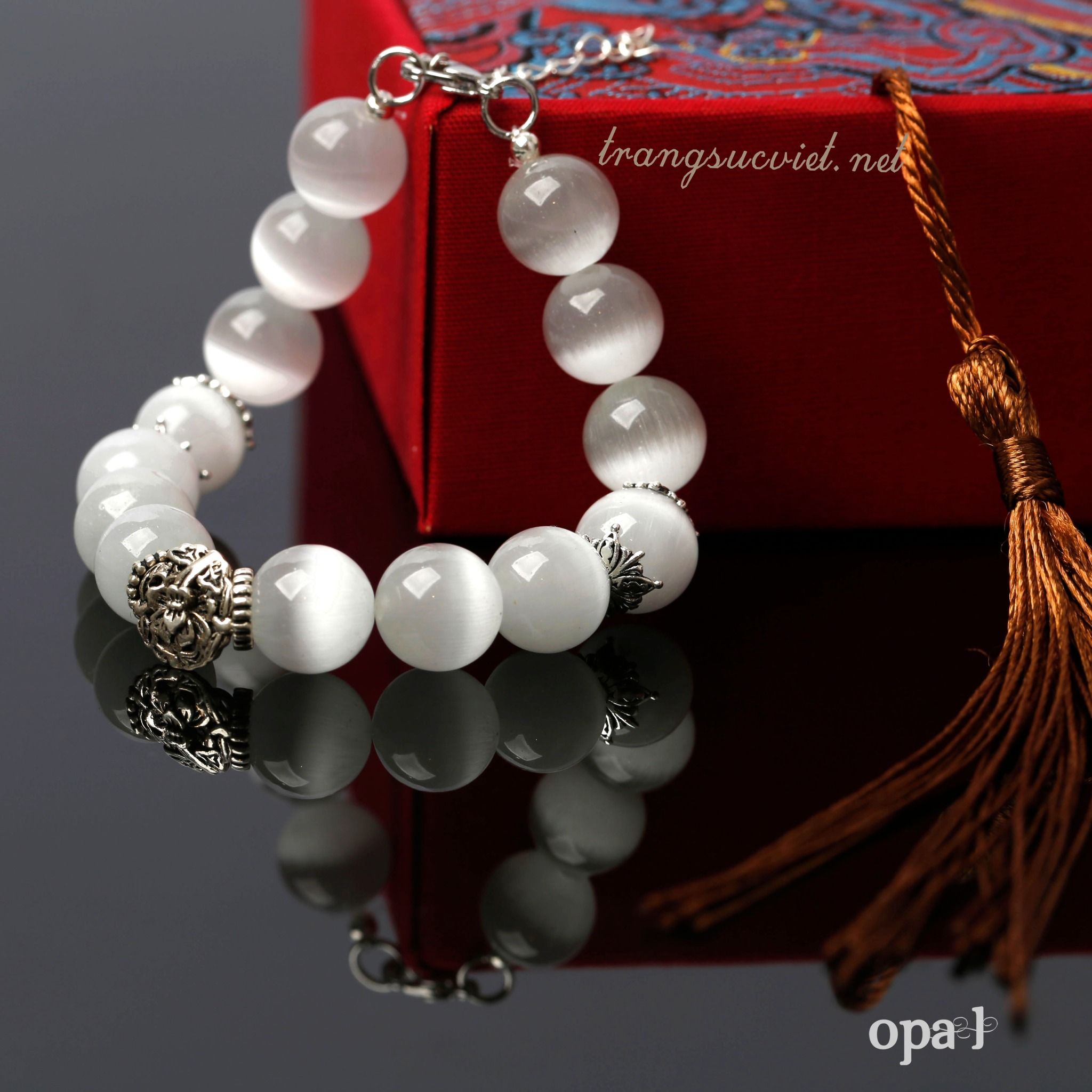 Vòng tay đá tự nhiên Handmade, đá mắt mèo (Cat Eye)