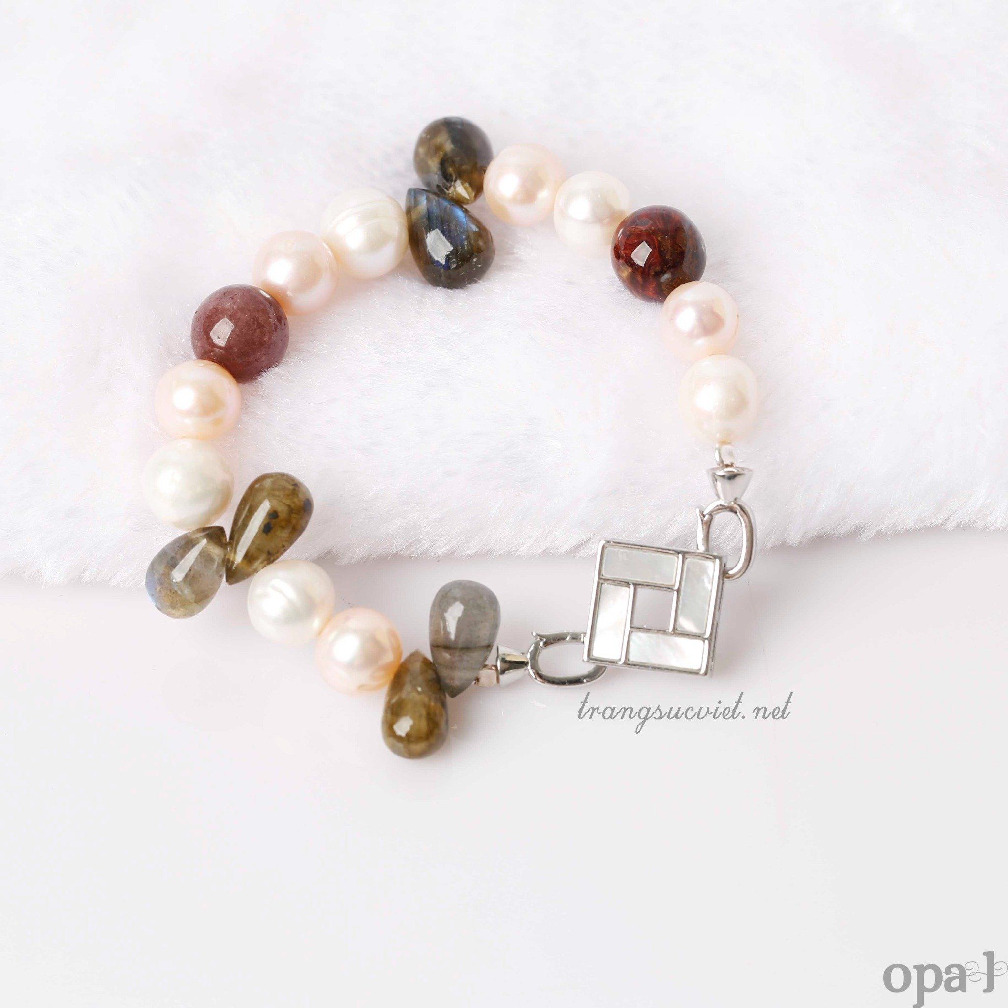 Vòng tay mix đá và ngọc trai Opal phiên bản giới hạn