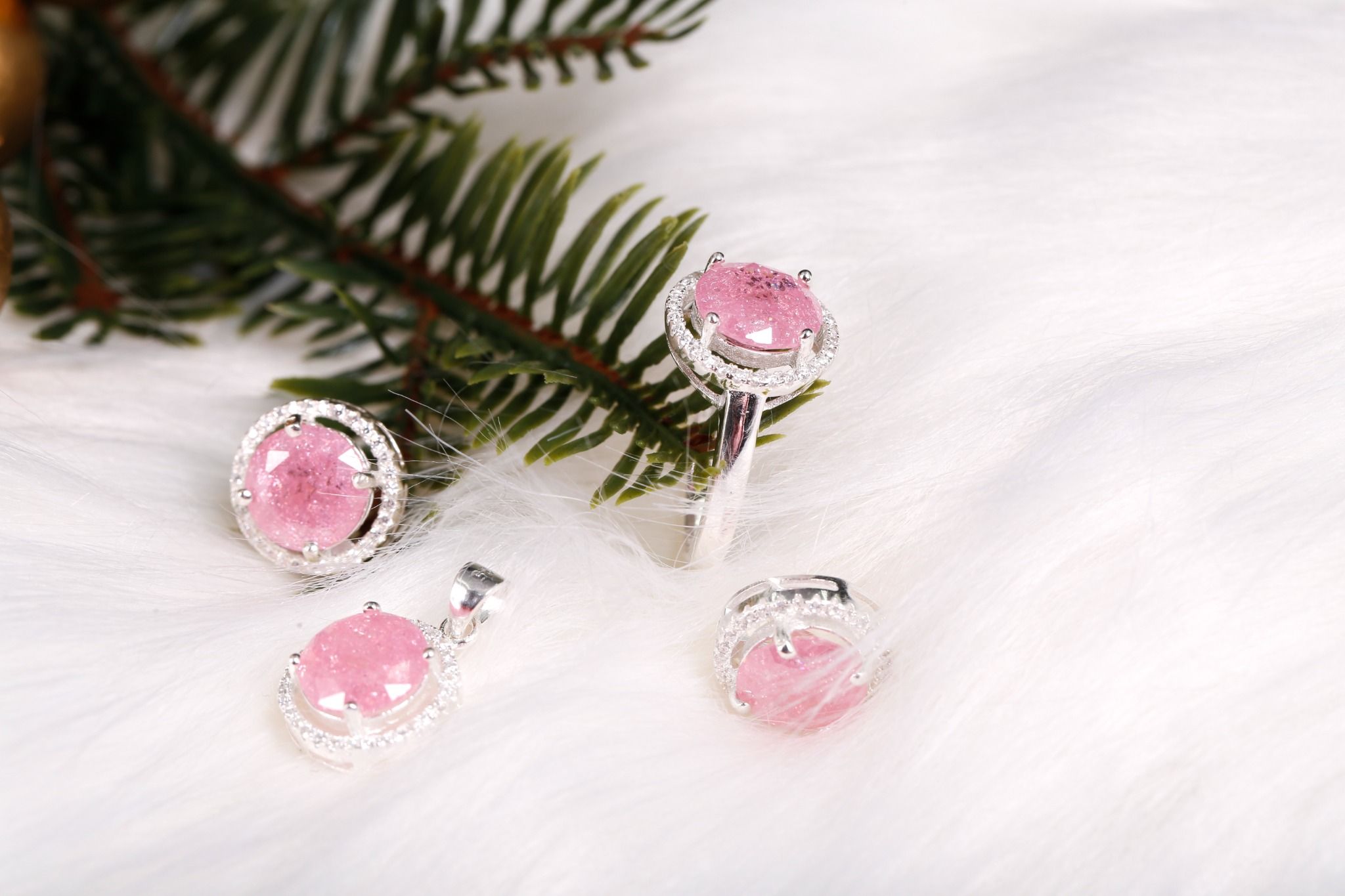 Nhẫn, hoa tai, mặt dây chuyền Opal - REM12215