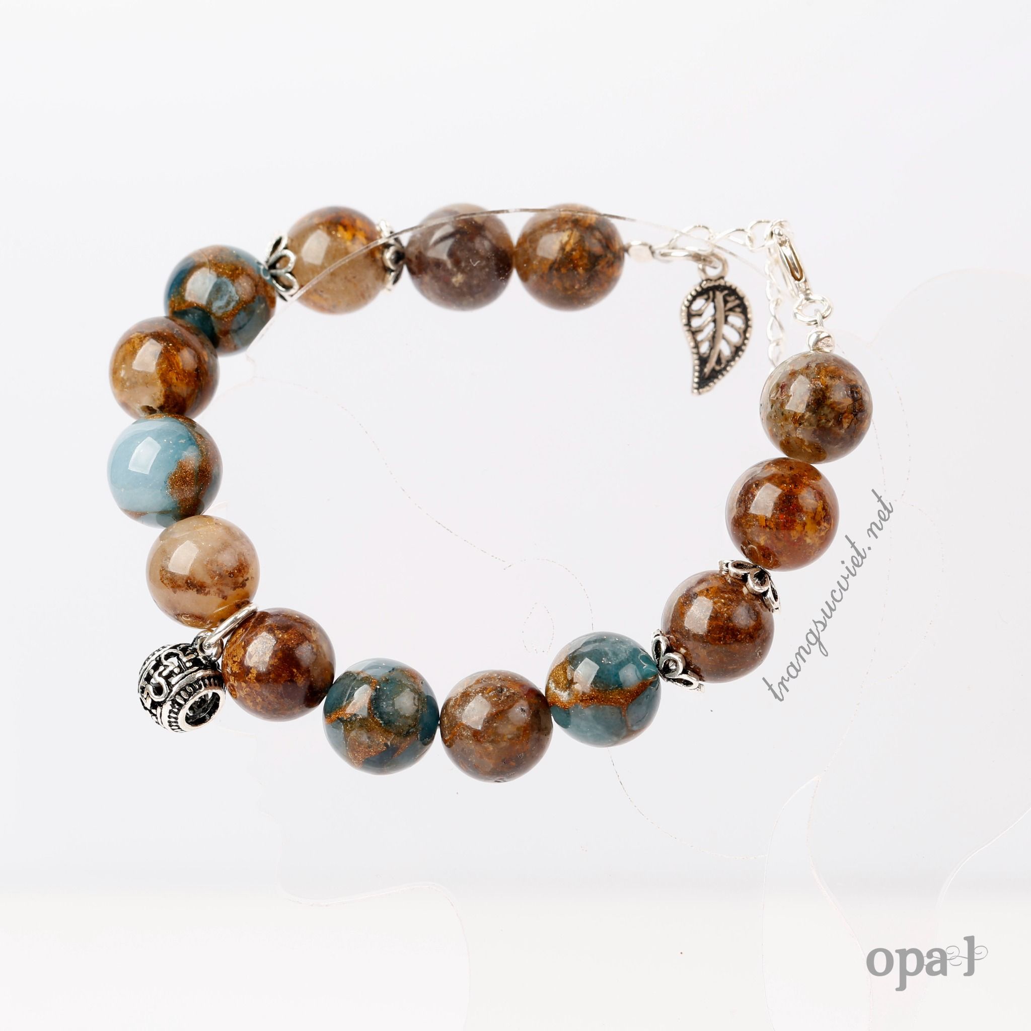 Vòng tay đá handmade, vòng tay đá tự nhiên, đá Malachite, đá Jasper