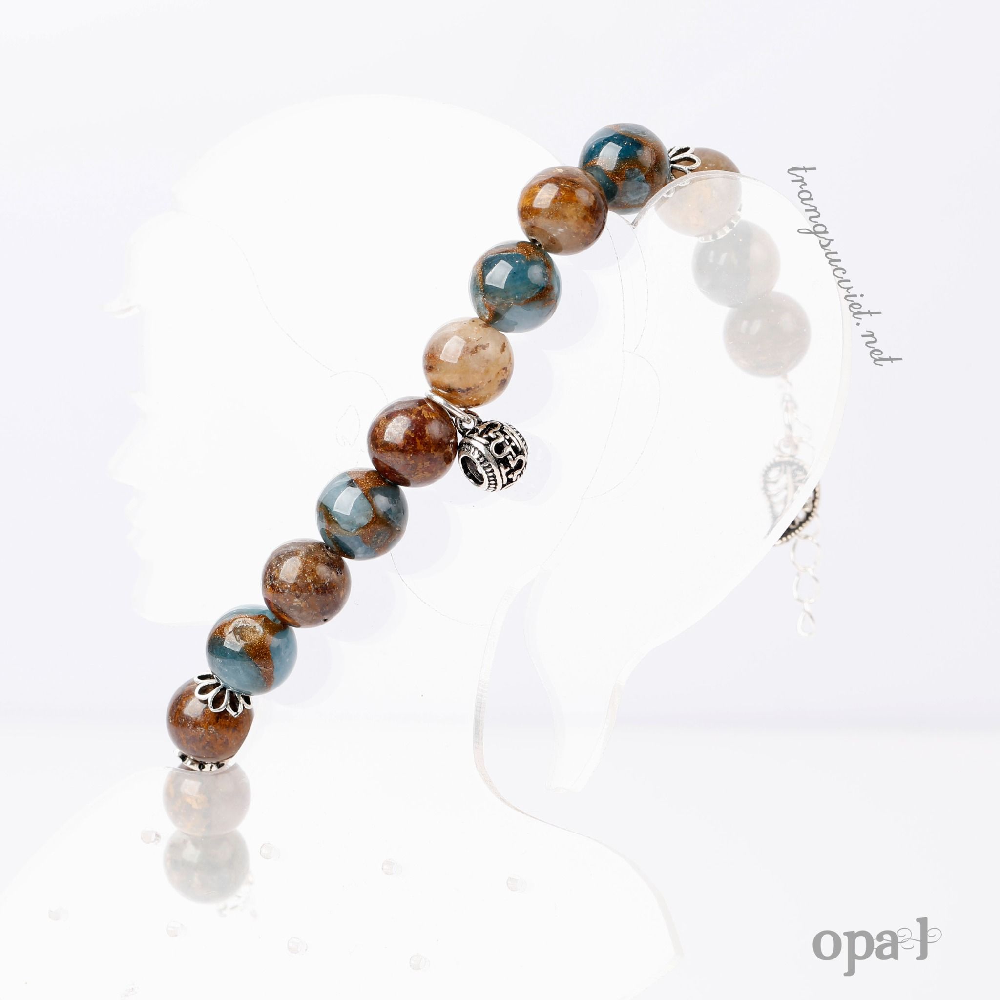 Vòng tay đá handmade, vòng tay đá tự nhiên, đá Malachite, đá Jasper