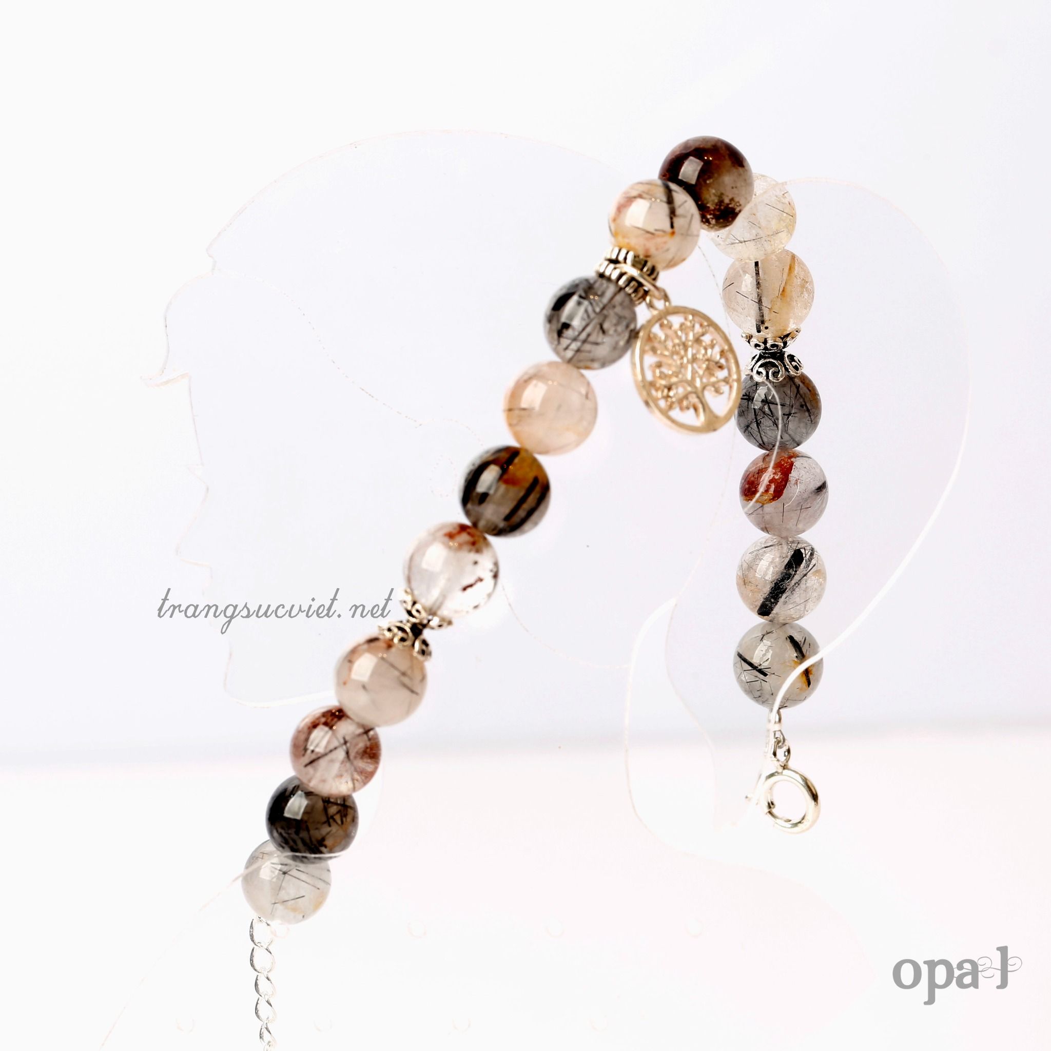 Vòng tay đá handmade, vòng tay đá thạch anh tóc