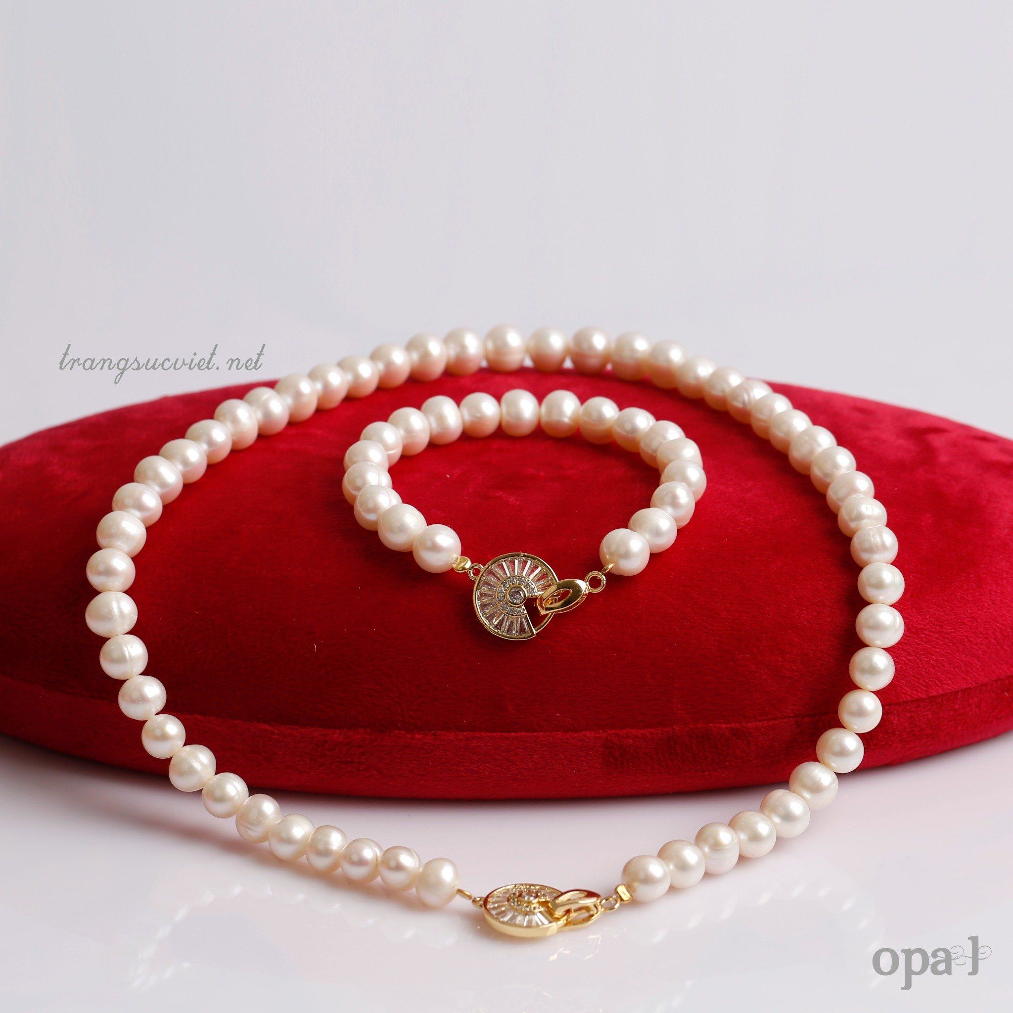 Bộ ngọc trai trắng sang trọng 10 ly tặng mẹ