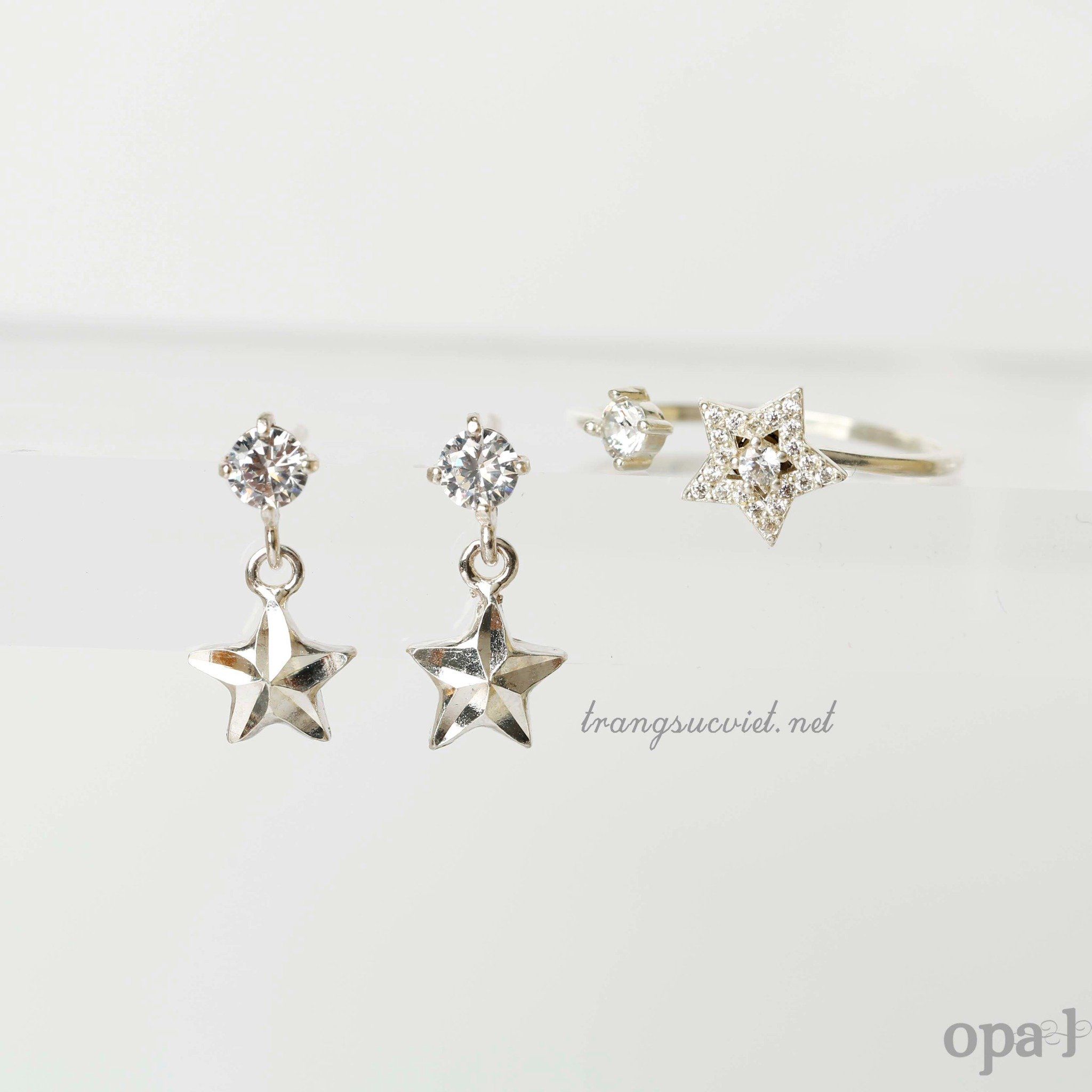 Set hoa tai và nhẫn hình ngôi sao