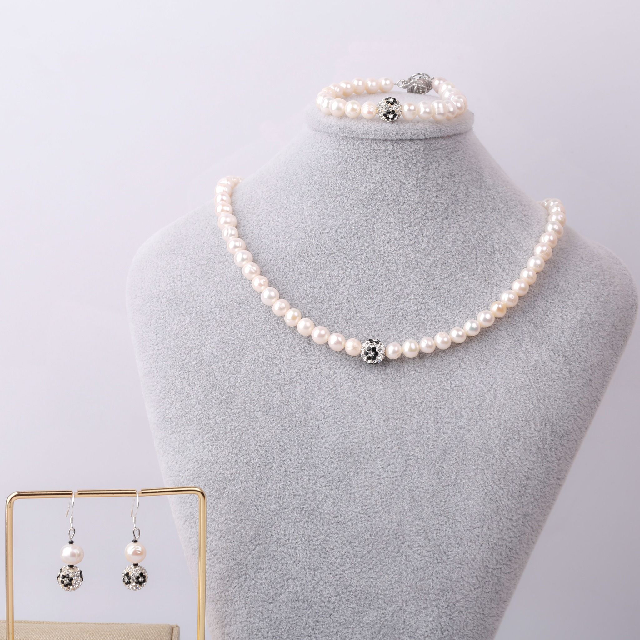 vòng cổ, vòng tay, hoa tai ngọc trai Opal - PBEN12211