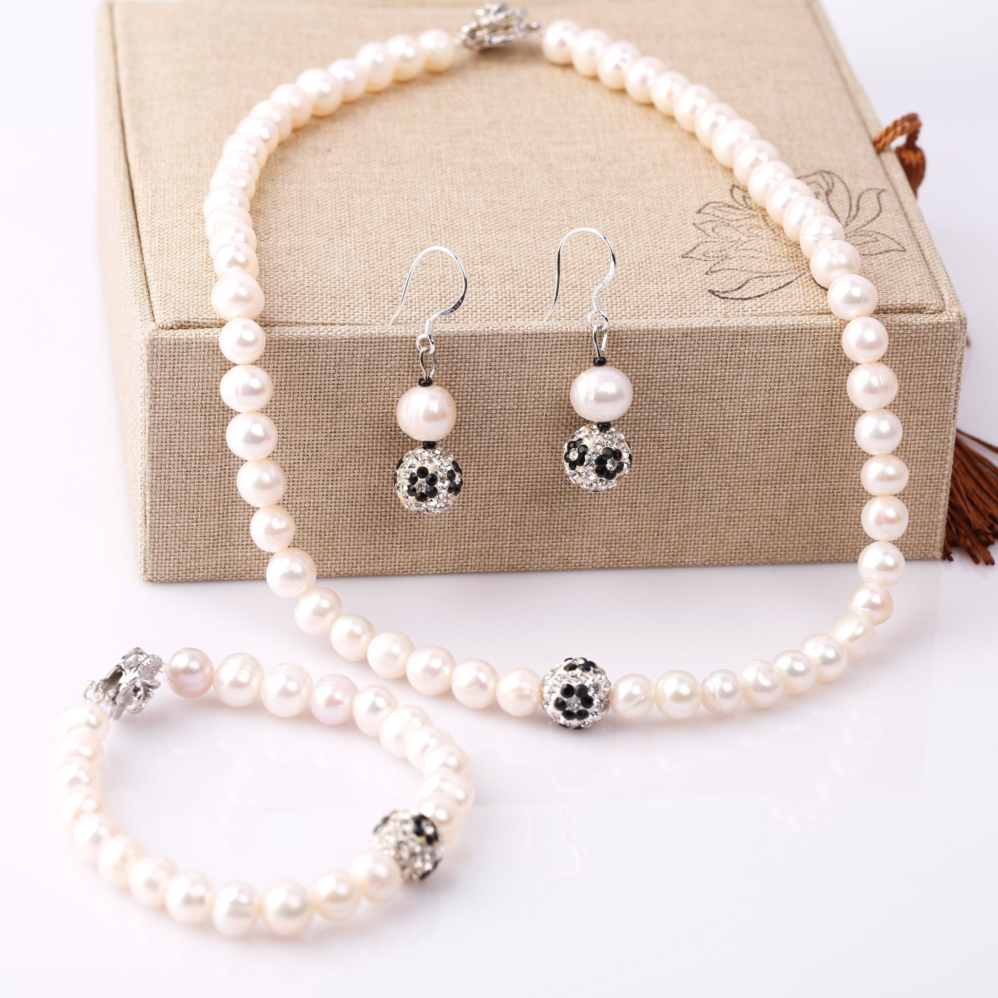 vòng cổ, vòng tay, hoa tai ngọc trai Opal - PBEN12211