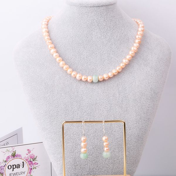  Vòng cổ hoa tai ngọc trai Opal - SNE122113 