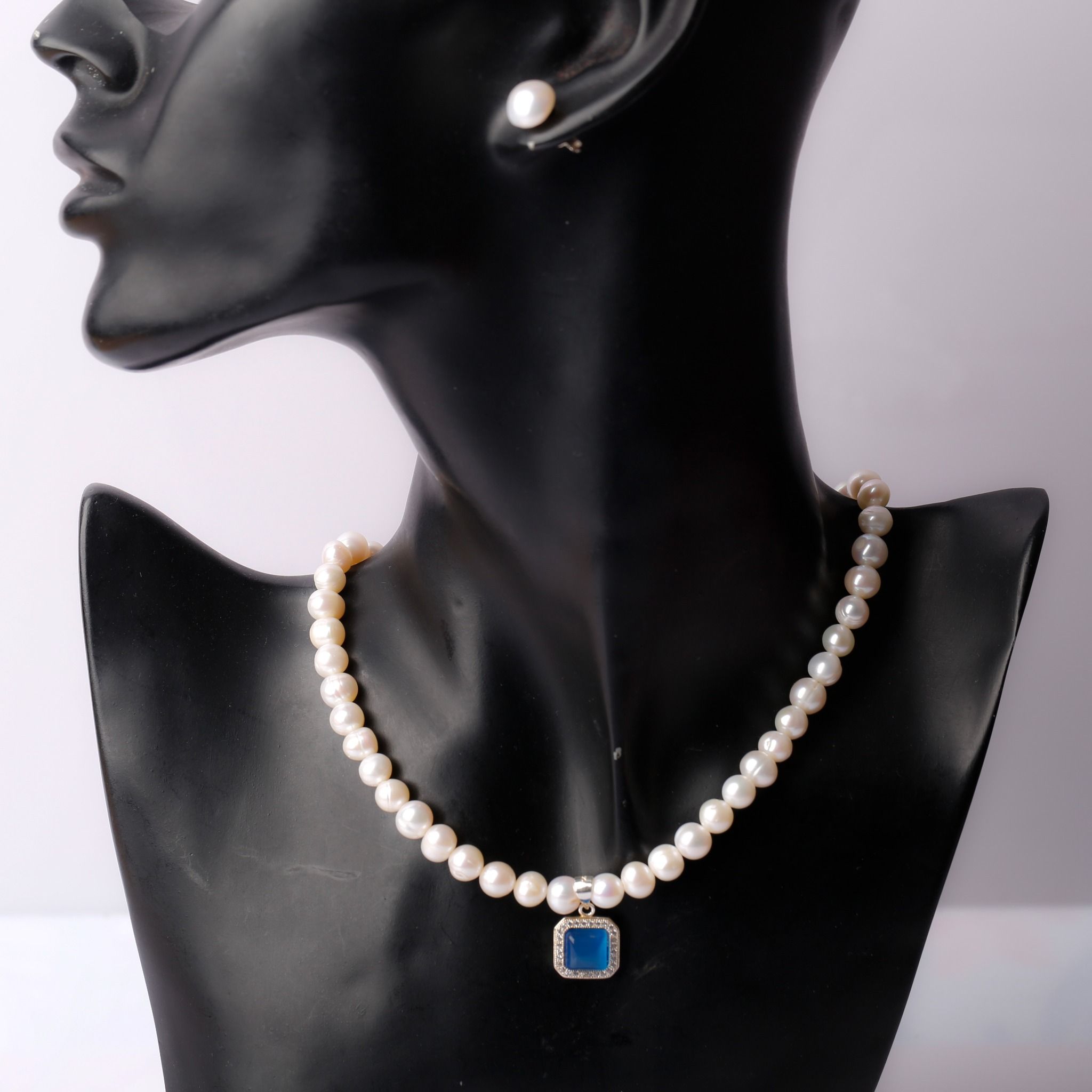 Vòng cổ hoa tai ngọc trai Opal - SNE12216
