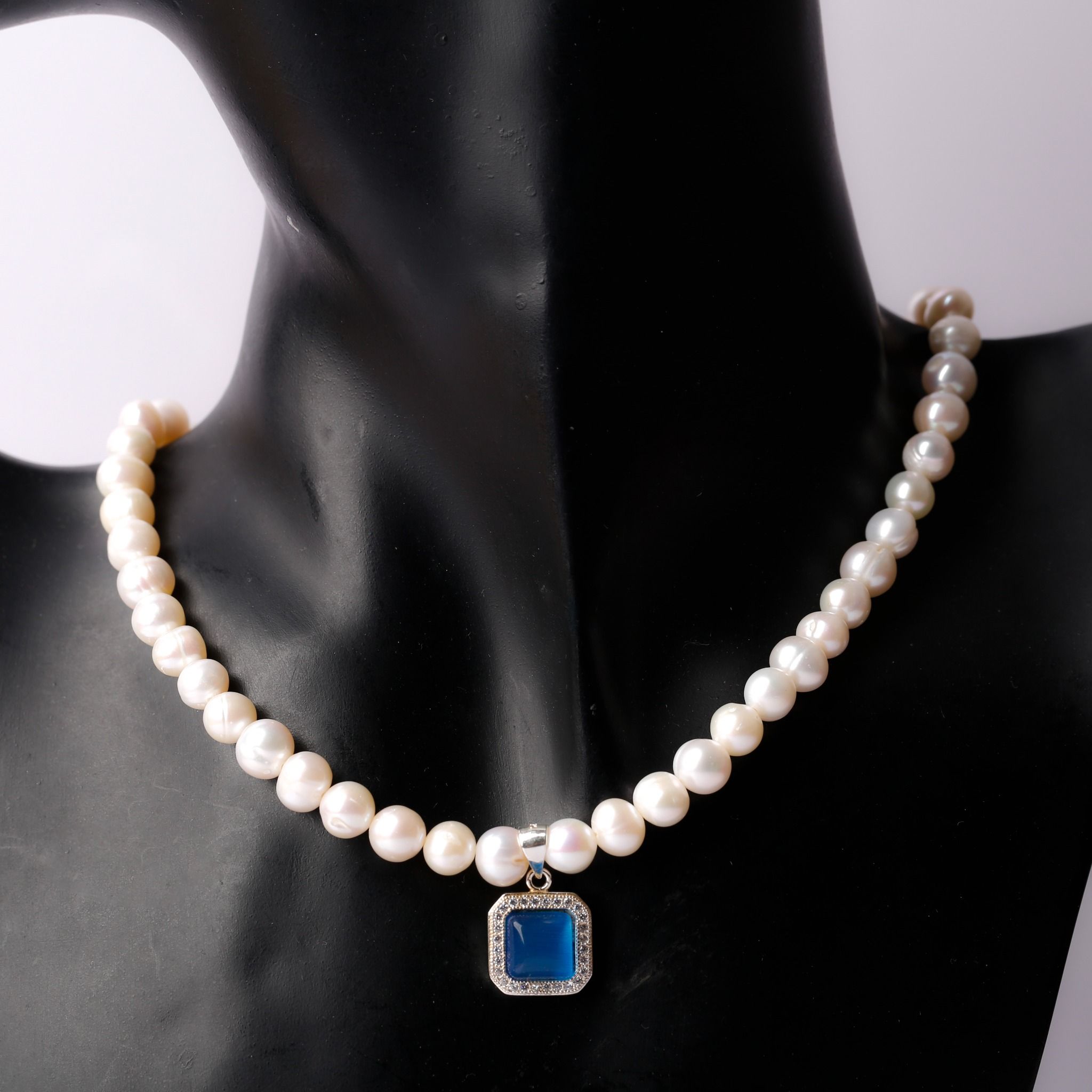 Vòng cổ hoa tai ngọc trai Opal - SNE12216