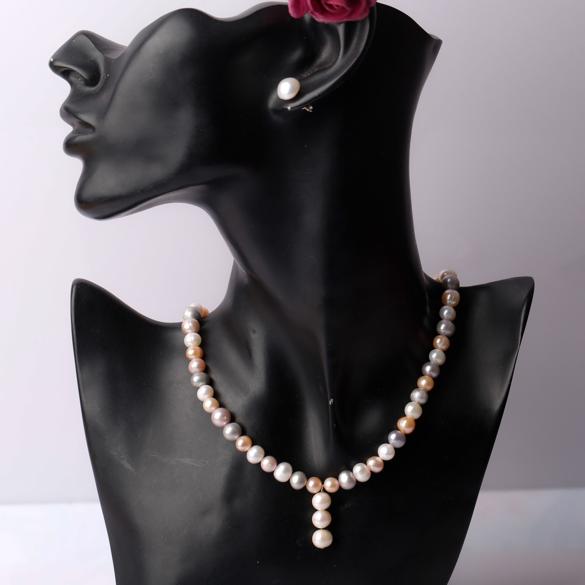 Vòng cổ hoa tai ngọc trai Opal - SNE12217
