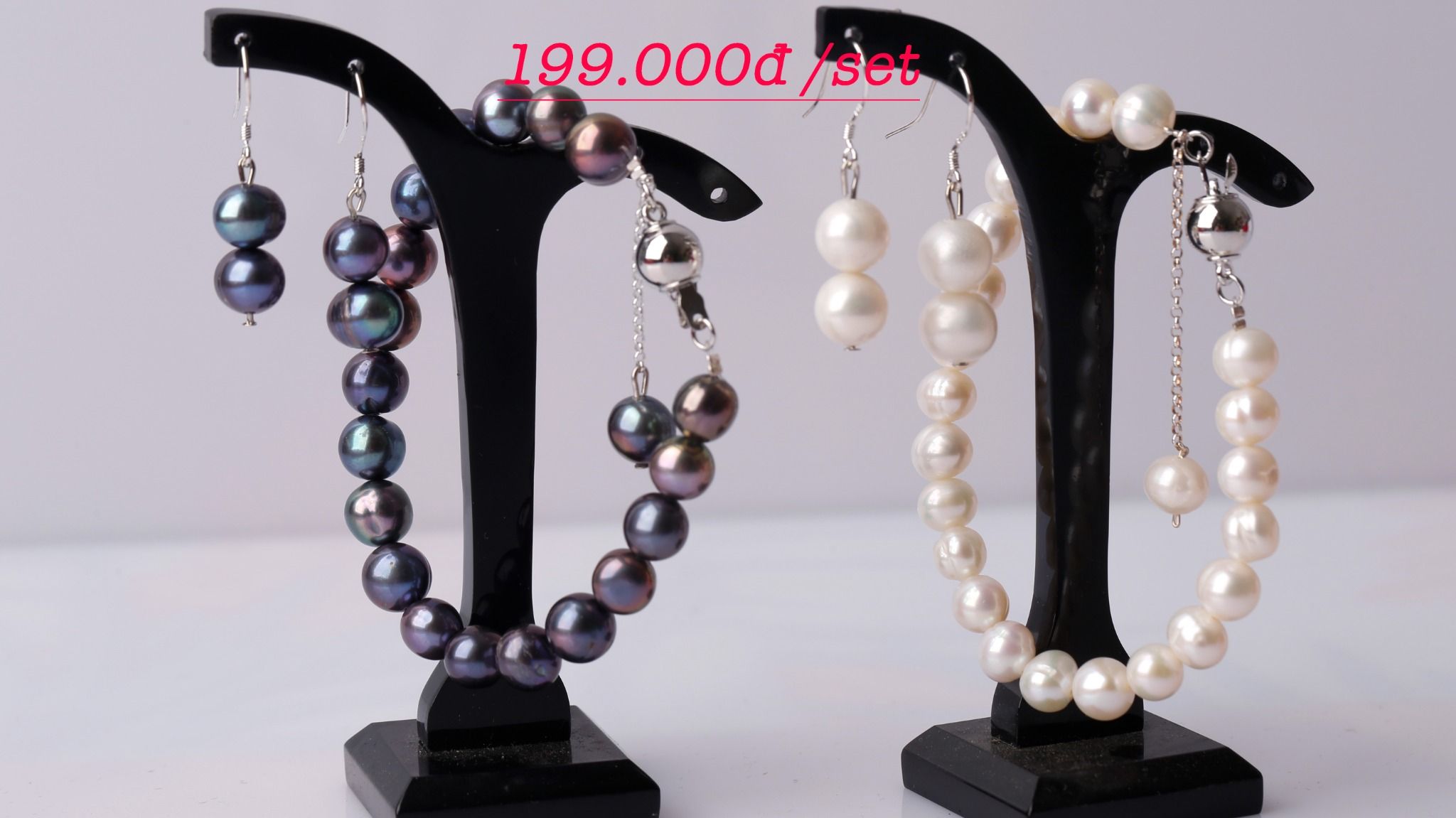 Set Vòng Tay & Bông Tai Ngọc Trai Opal - SBE12217