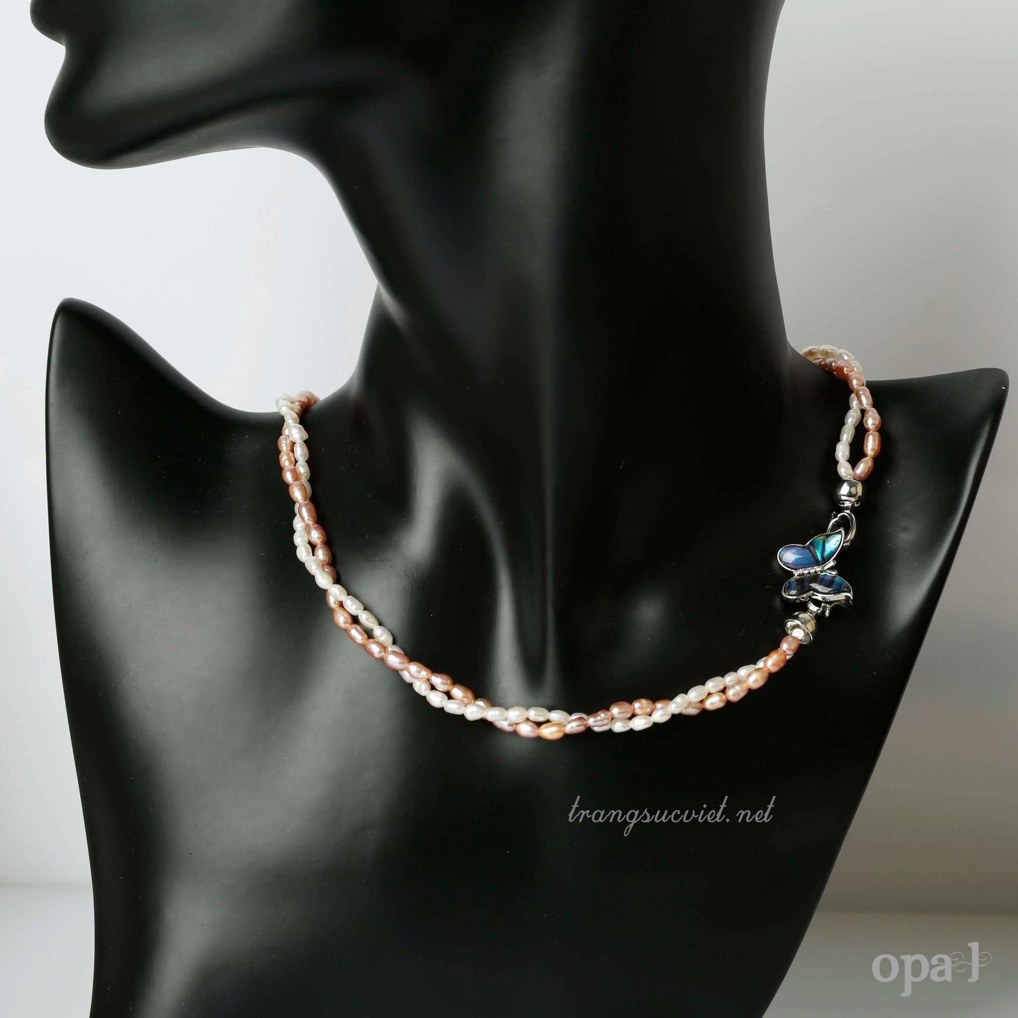 Chuỗi ngọc trai oval nhí xoắn thanh lịch