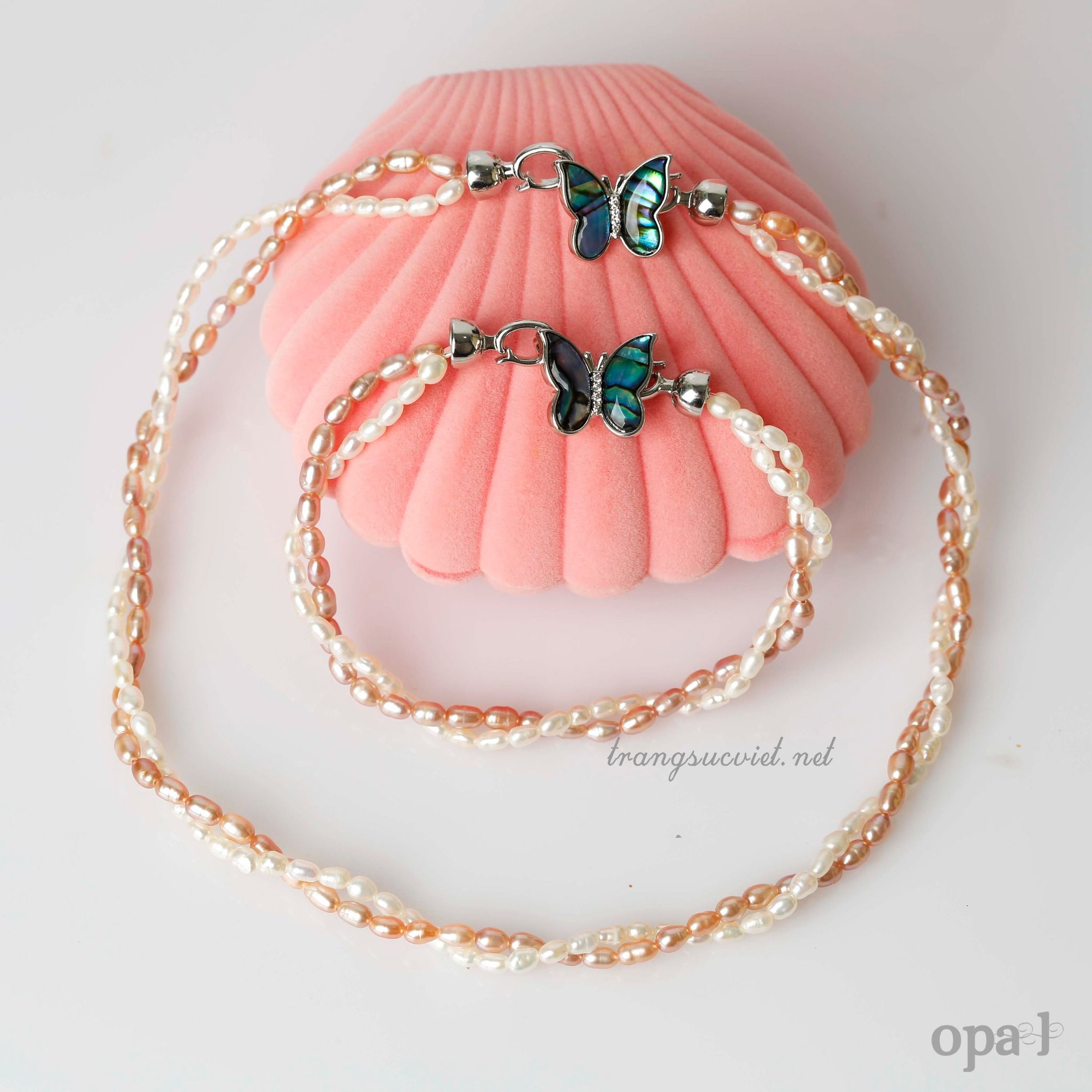 Chuỗi ngọc trai oval nhí xoắn thanh lịch