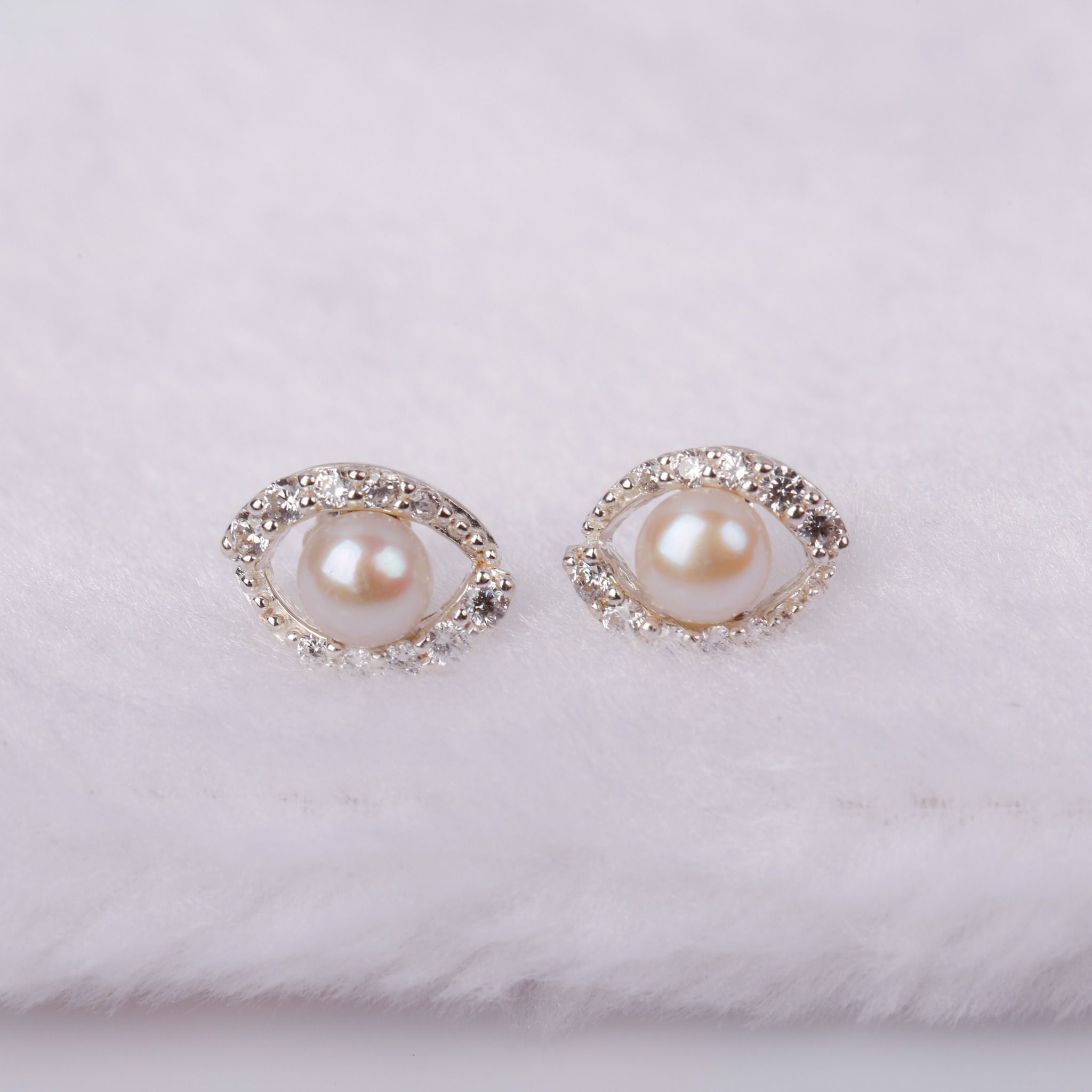 hoa tai bạc đính ngọc trai OPAL - PE01226