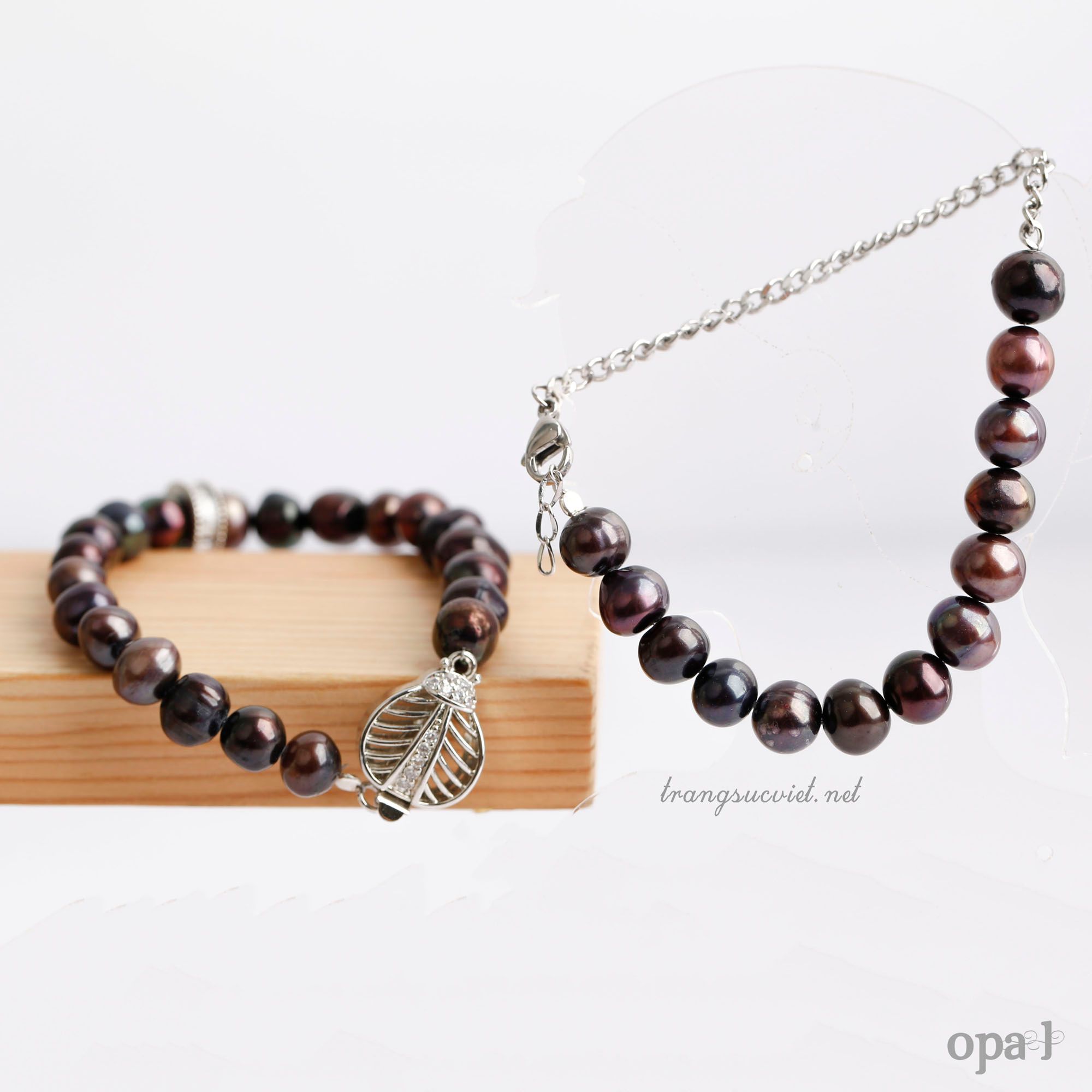 Bộ sưu tập Vòng Tay Song Hành – Gắn Kết Dịu Êm , ngọc trai ánh nâu thương hiệu Opal
