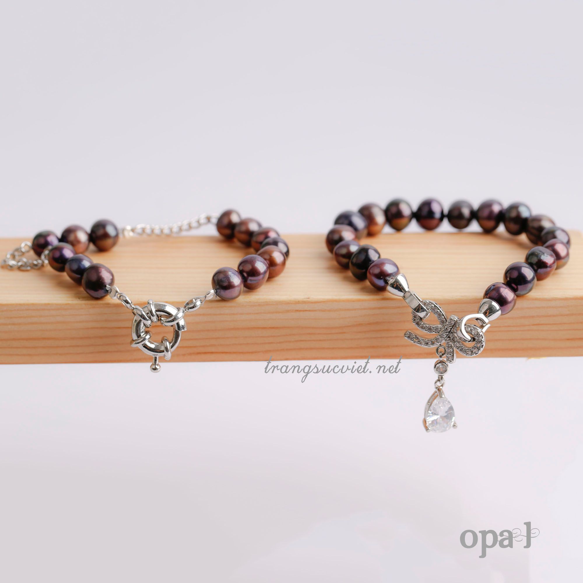 Bộ sưu tập Vòng Tay Song Hành – Gắn Kết Dịu Êm , ngọc trai ánh nâu thương hiệu Opal