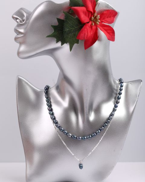  Bộ sản phẩm Ngọc Trai giọt nước ánh xanh lông công - Quà tặng Hoa tai trị giá 350k 