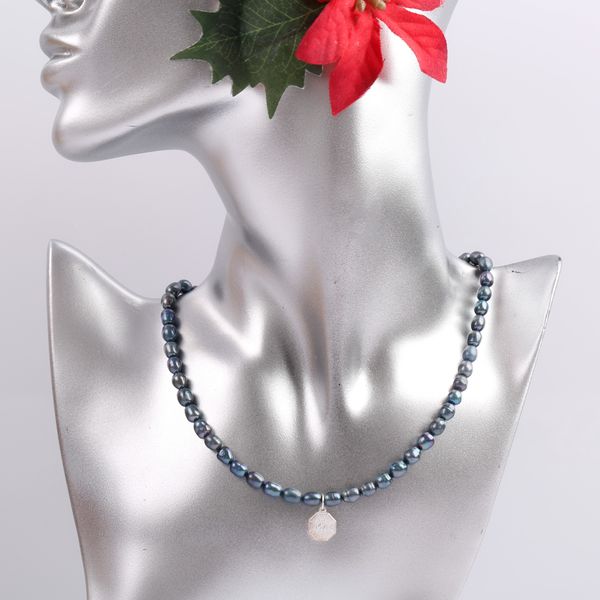  Vòng cổ Ngọc Trai giọt nước ánh xanh thương hiệu Opal 