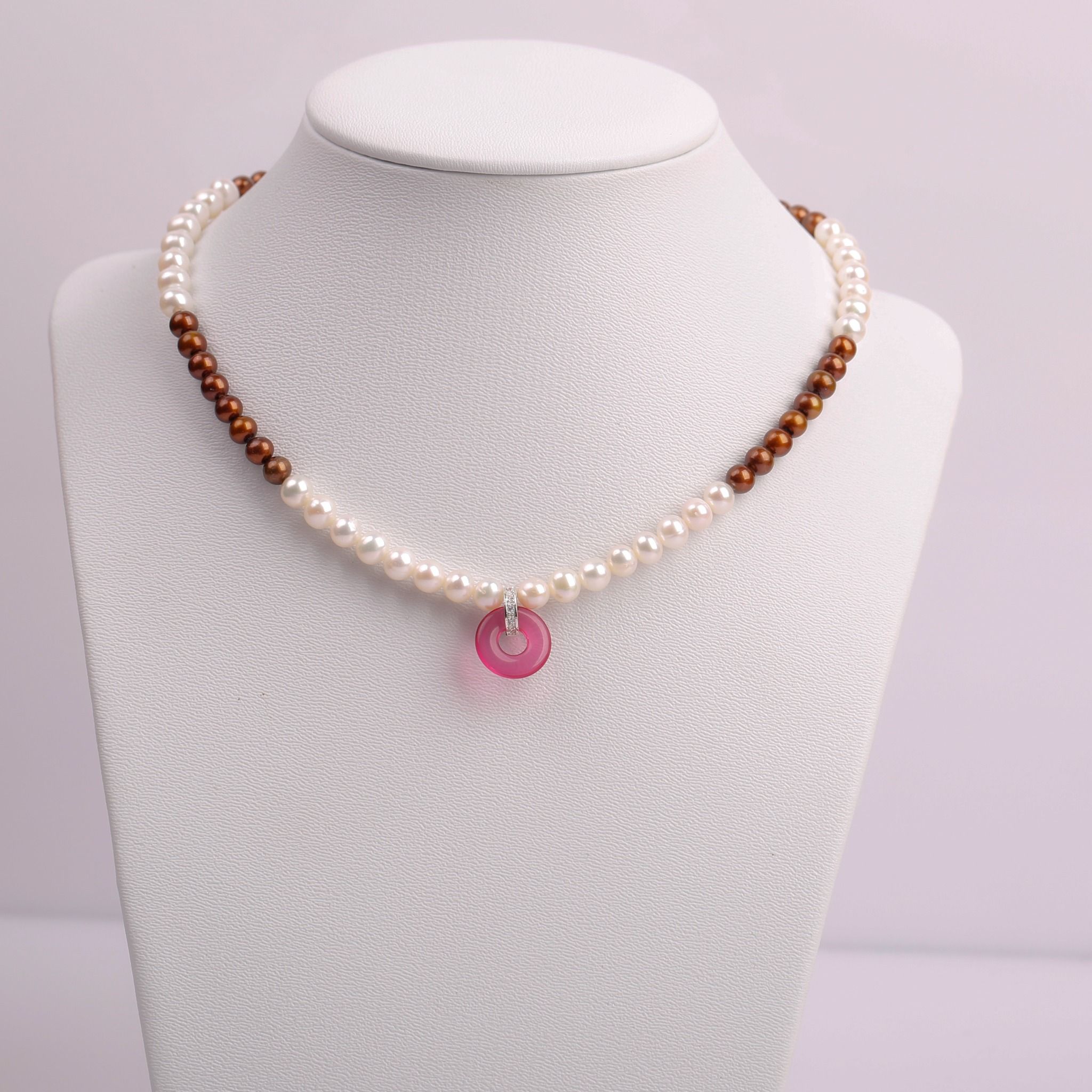 Vòng cổ Ngọc trai đính đá phong cách trẻ trung thương hiệu Opal