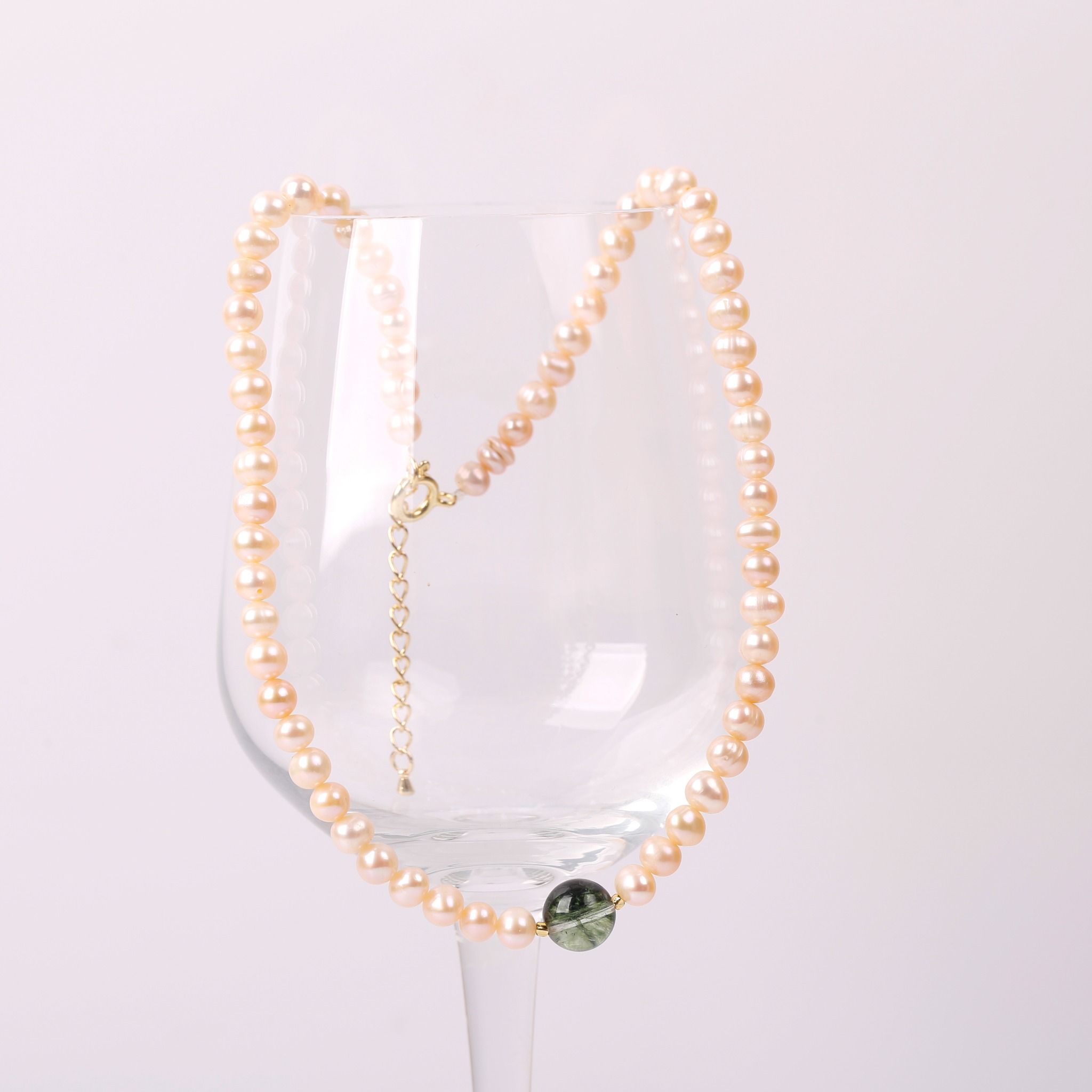BSt Vòng cổ Choker Ngọc Trai hồng . Ngọc Trai tự nhiên nước ngọt phong cách trẻ trung.