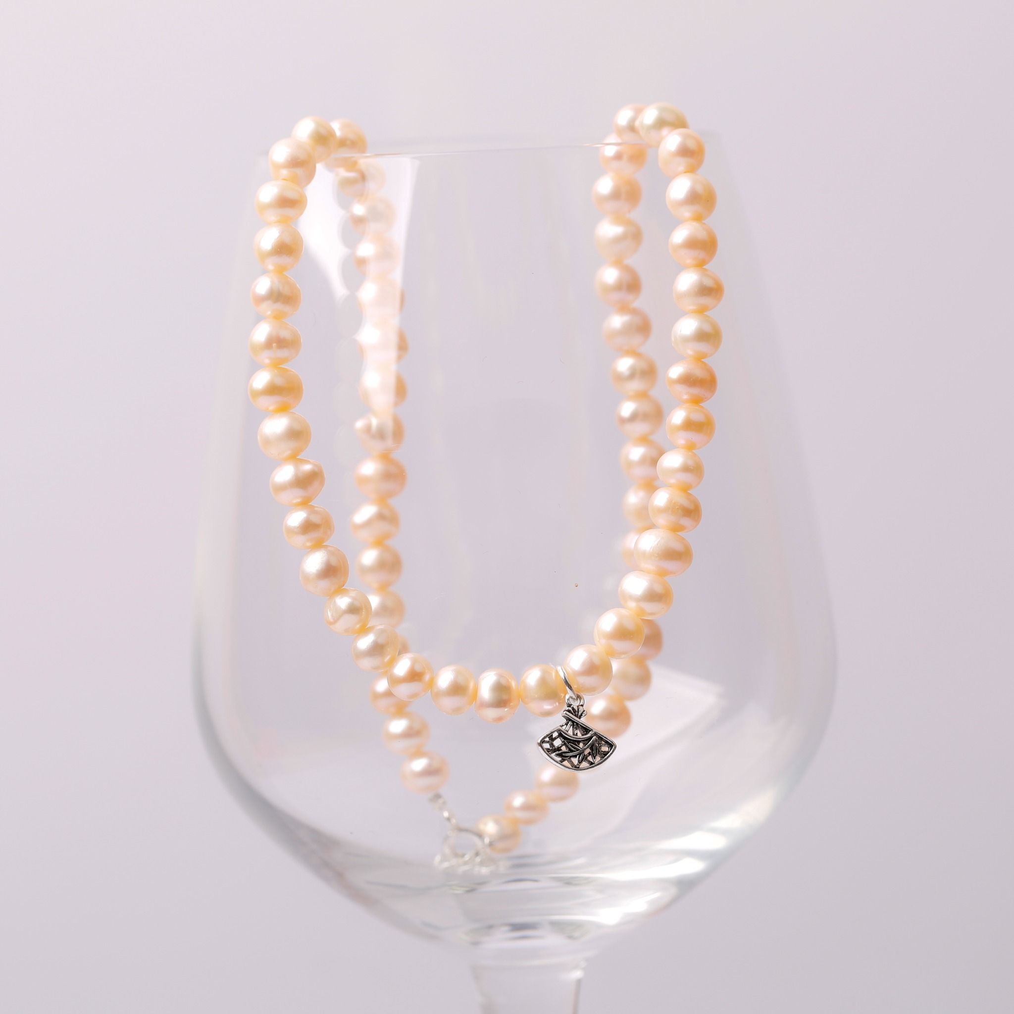 BSt Vòng cổ Choker Ngọc Trai hồng . Ngọc Trai tự nhiên nước ngọt phong cách trẻ trung.