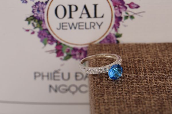  Nhẫn bạc nữ đính đá Ross thương hiệu Opal 