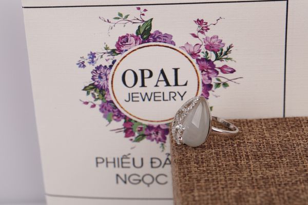  Nhẫn bạc nữ đính đá thương hiệu Opal 