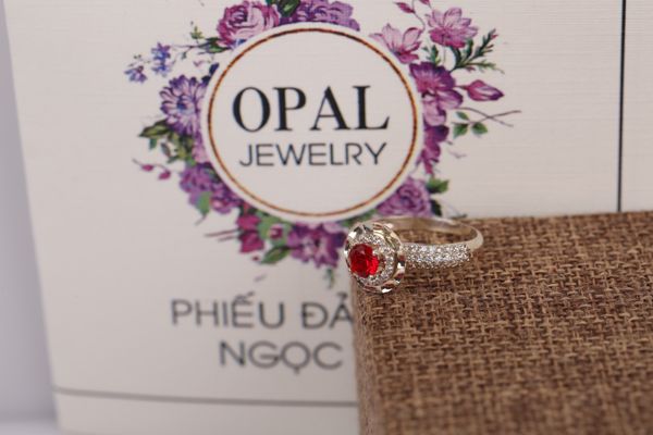  Nhẫn bạc nữ đính đá Ross thương hiệu Opal 