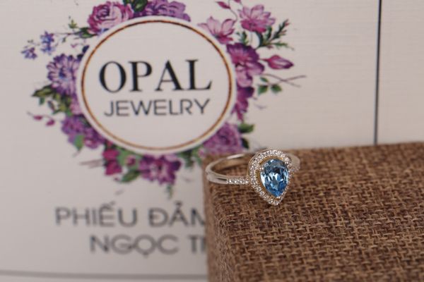  Nhẫn bạc nữ đính đá Ross thương hiệu Opal 