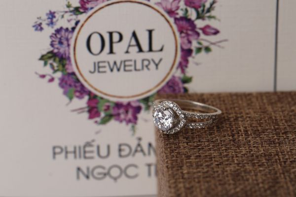  Nhẫn bạc nữ đính đá Ross thương hiệu Opal 