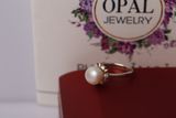  Nhẫn bạc nữ đính Ngọc trai + đá Ross thương hiệu Opal 