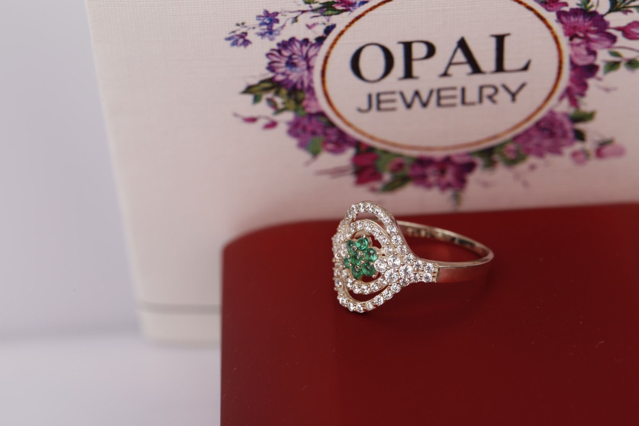 Nhẫn bạc nữ đính đá Ross thương hiệu Opal