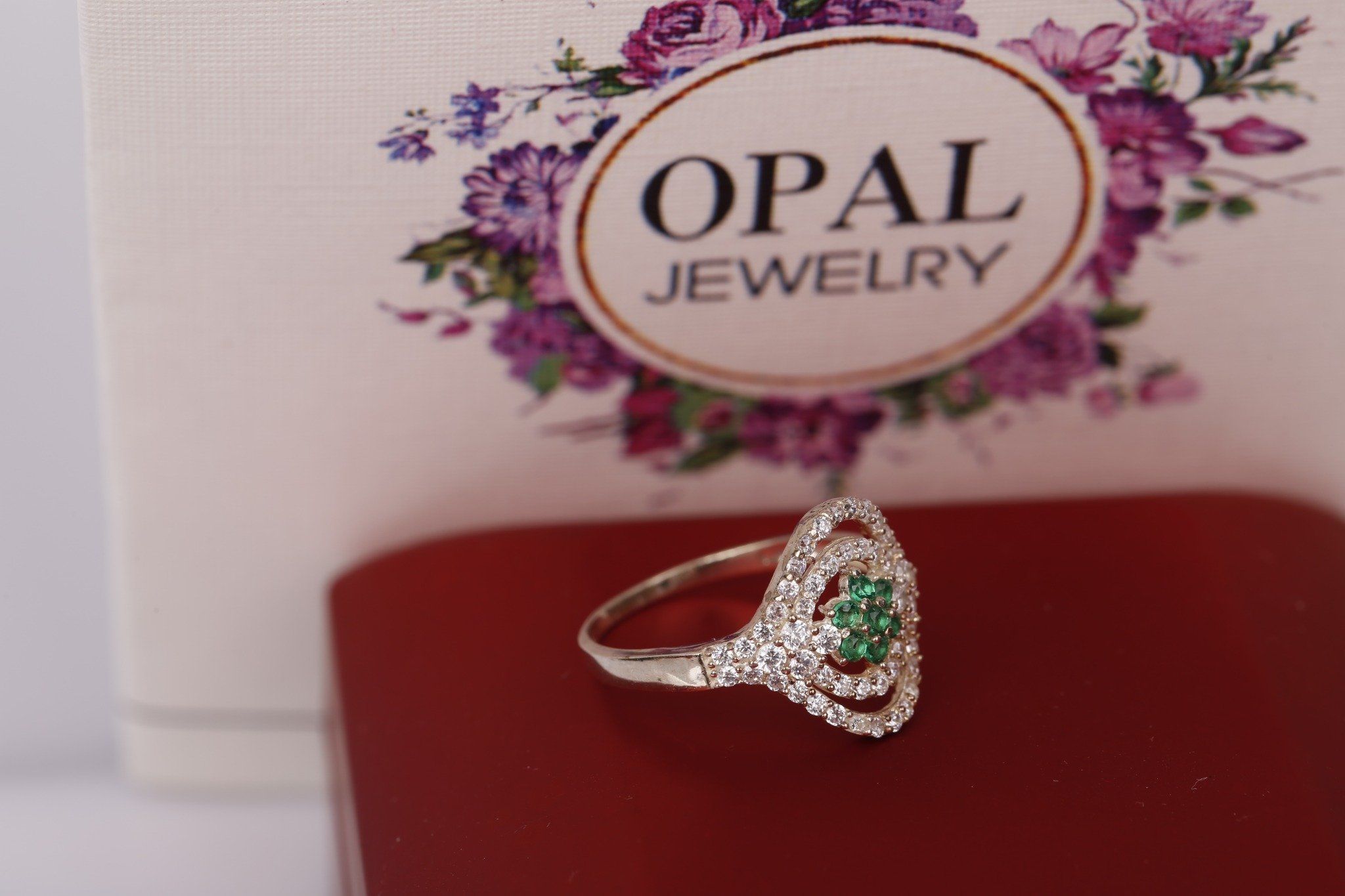 Nhẫn bạc nữ đính đá Ross thương hiệu Opal