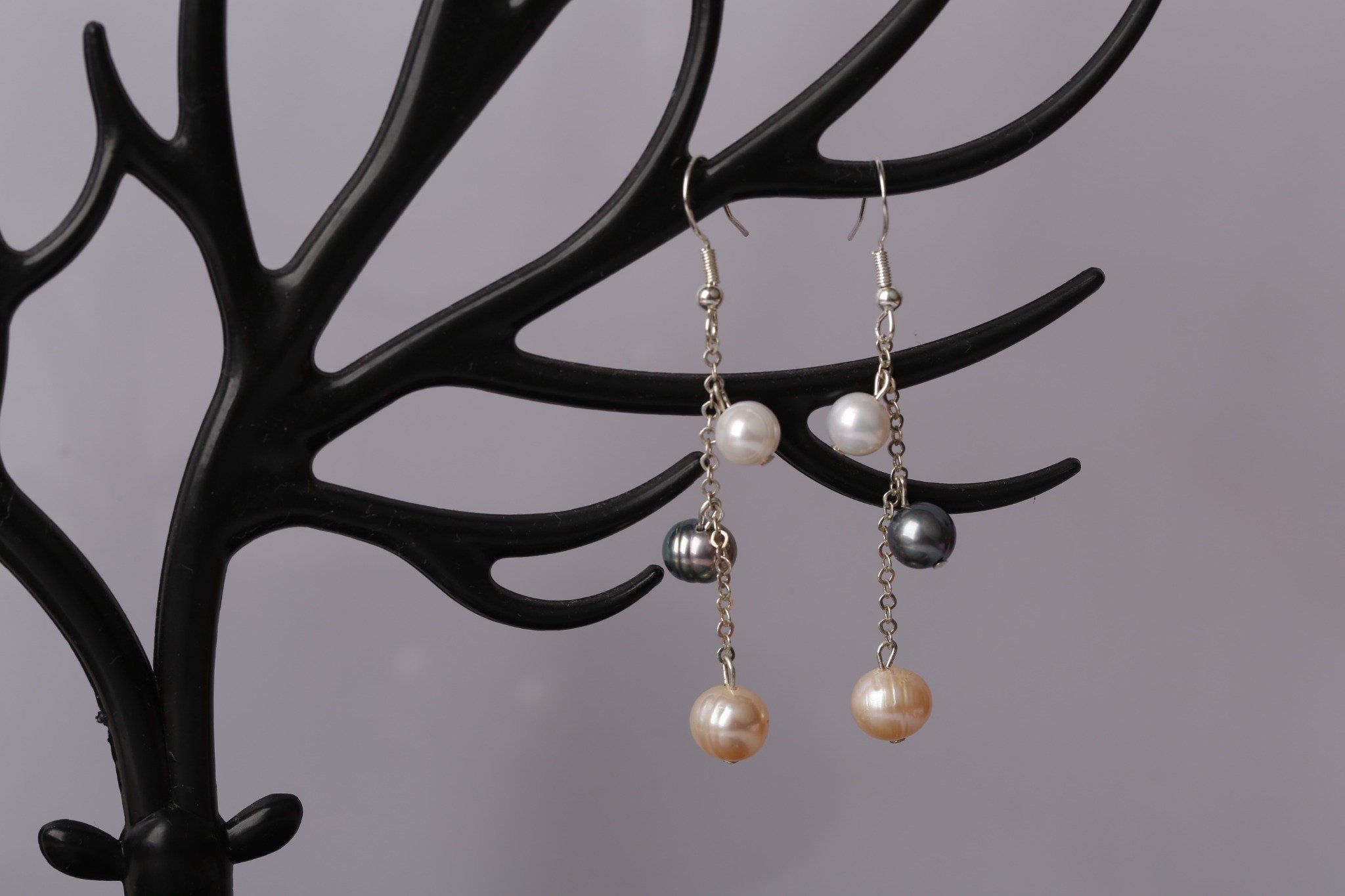 Hoa tai bạc Ngọc trai phong cách trẻ trung Opal