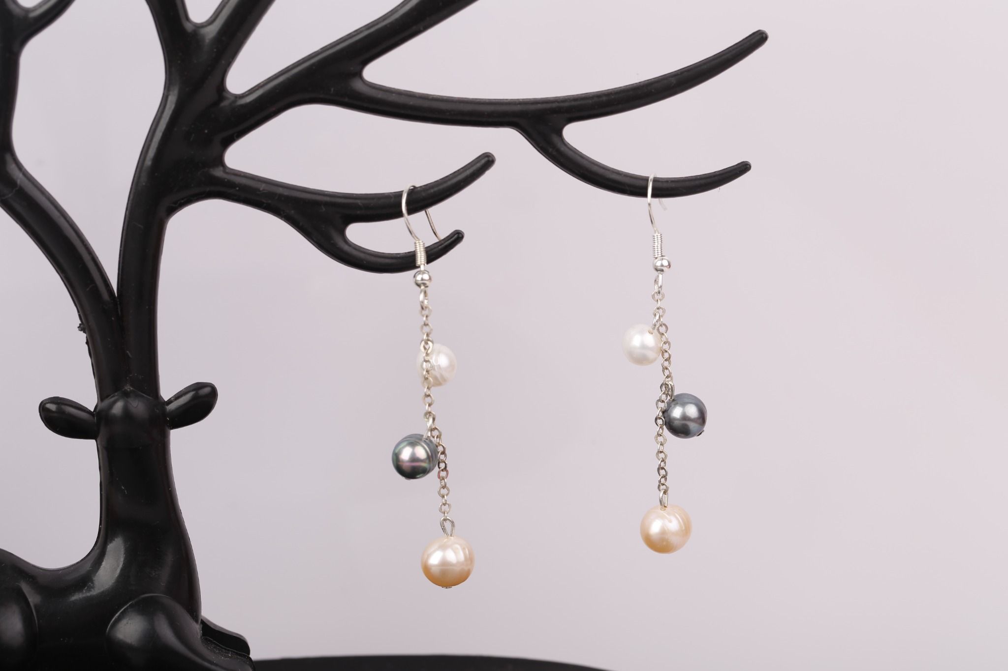 Hoa tai bạc Ngọc trai phong cách trẻ trung Opal