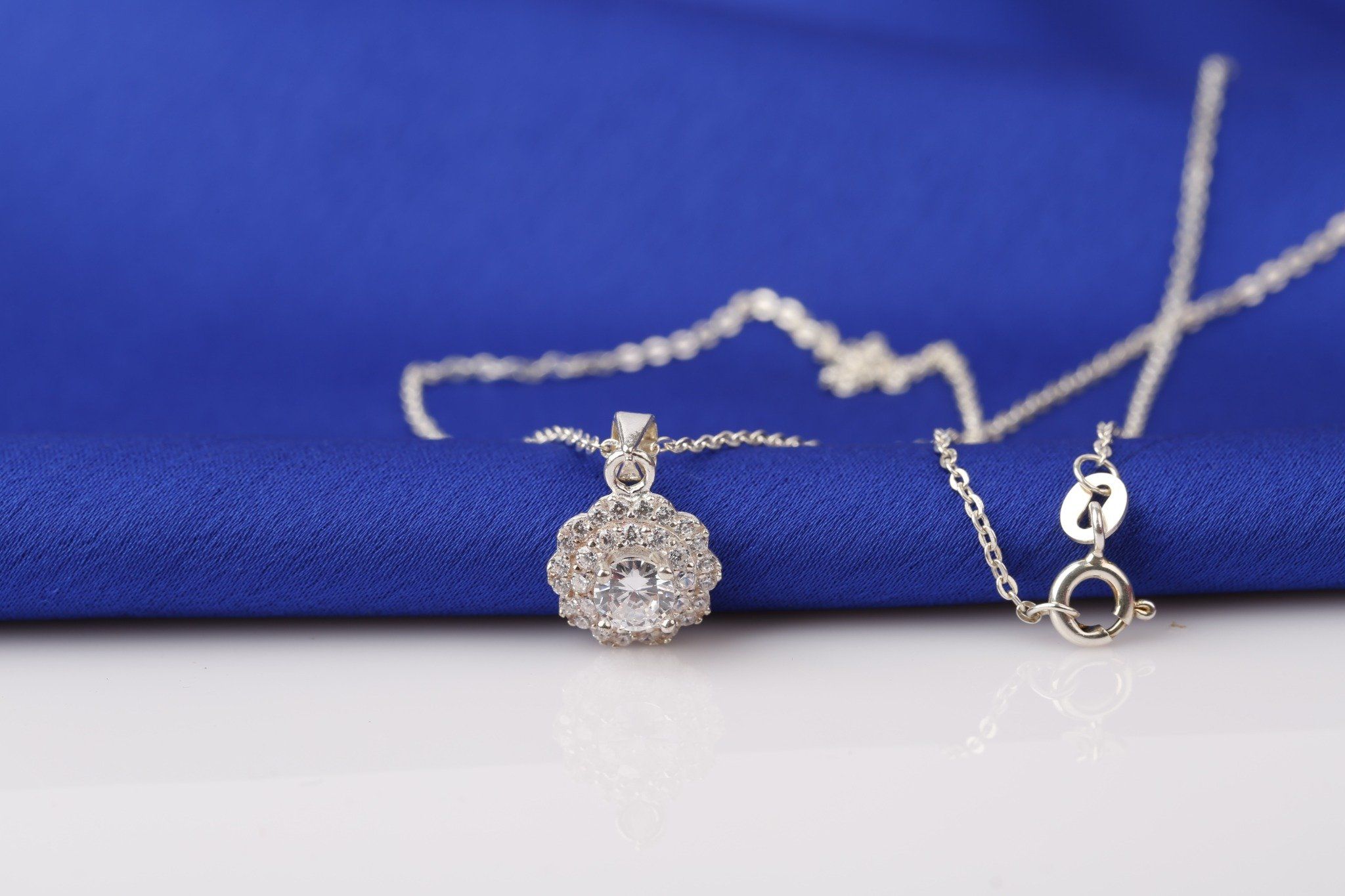 Dây chuyền bạc mặt đính đá Ross phong cách trẻ trung Opal