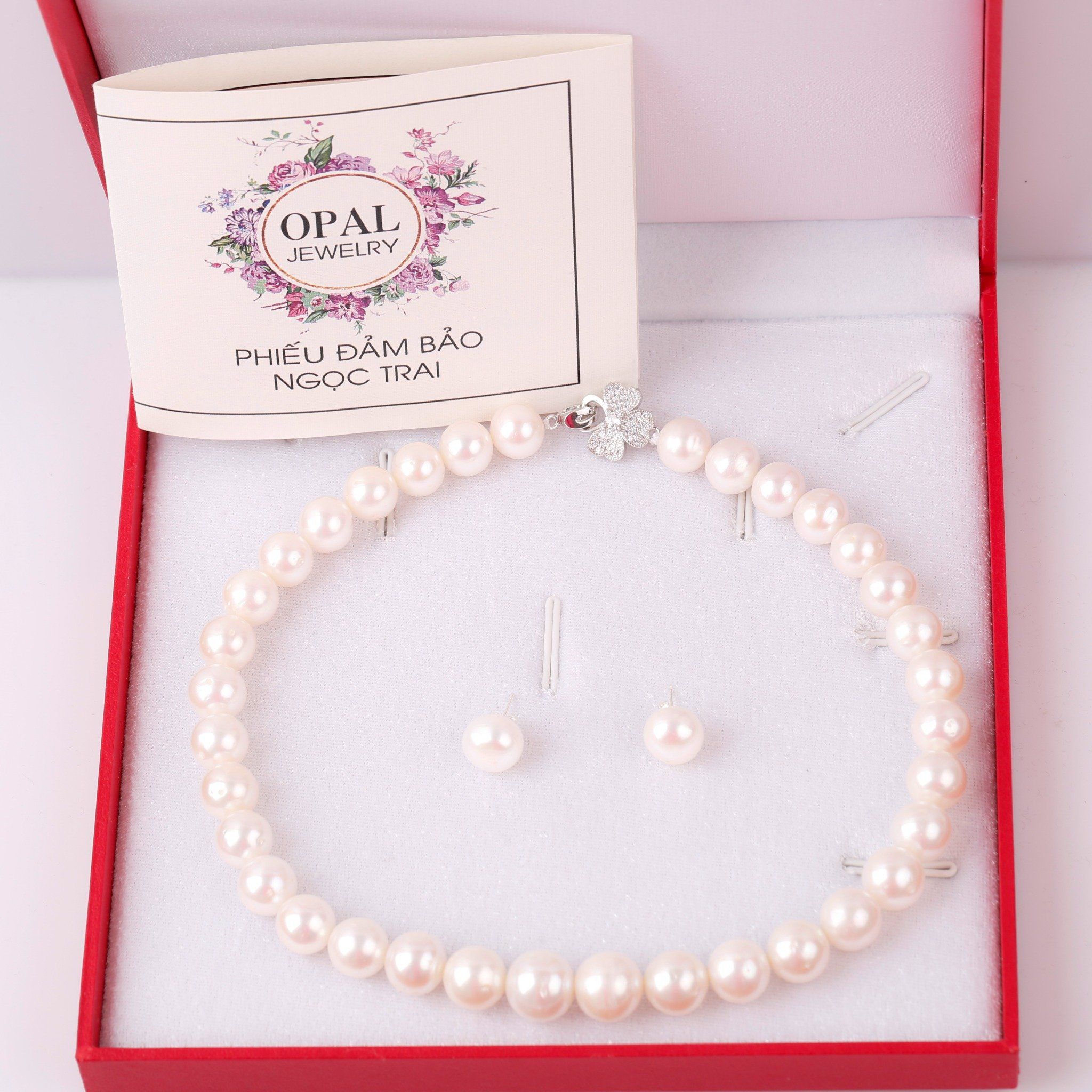 Vòng cổ Ngọc Trai Opal kích thước 11-12li - Tặng Hoa tai 12li trị giá 750k ( kết thúc 30.3.2023 )