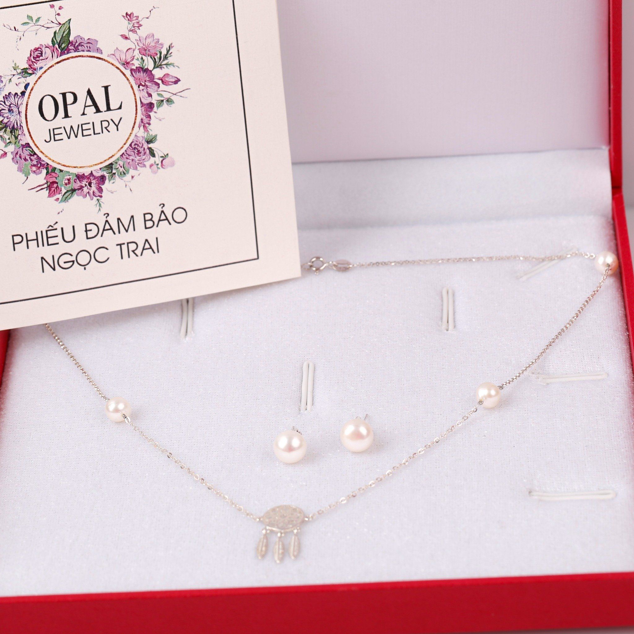  DÂY CHUYỀN VÀ HOA TAI NGỌC TRAI THƯƠNG HIỆU OPAL HT2 