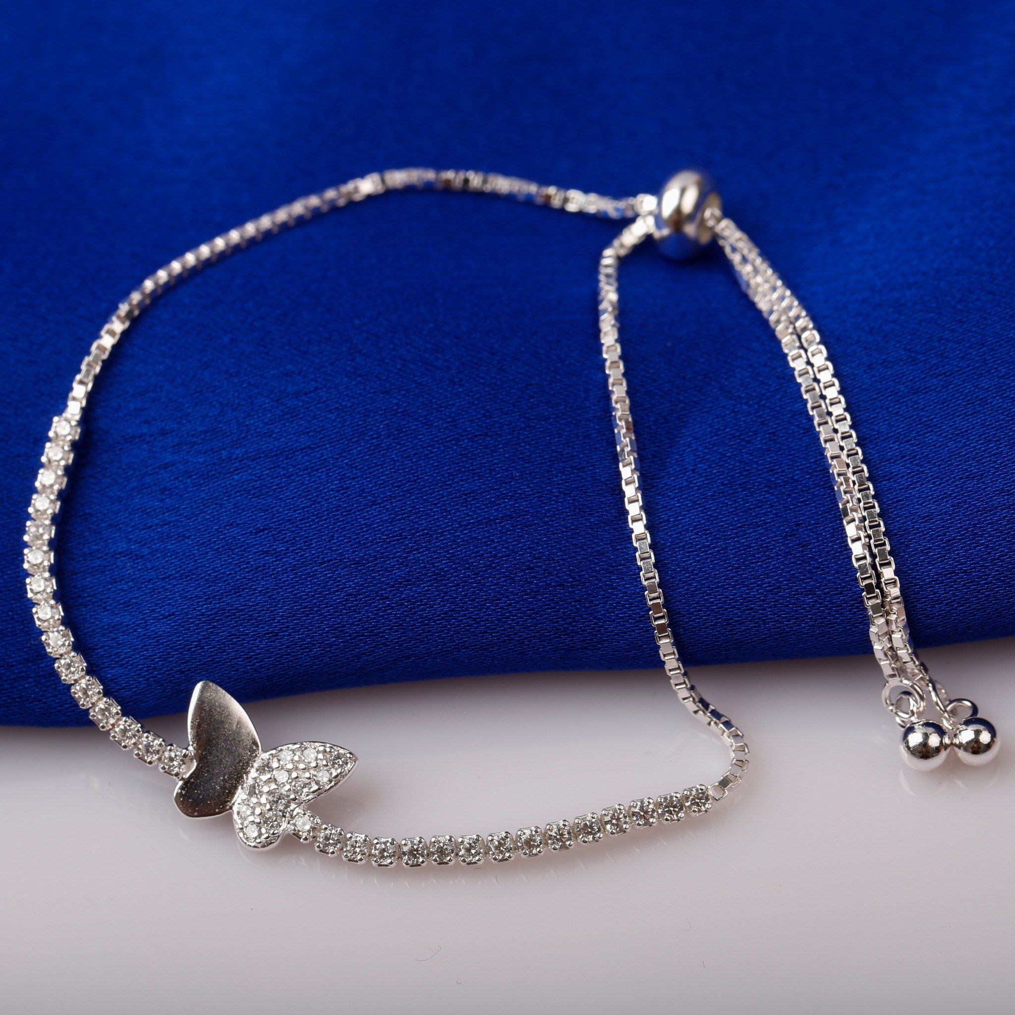 Lắc tay Bạc đính đá thiết kế mới phong cách trẻ trung thương hiệu Opal